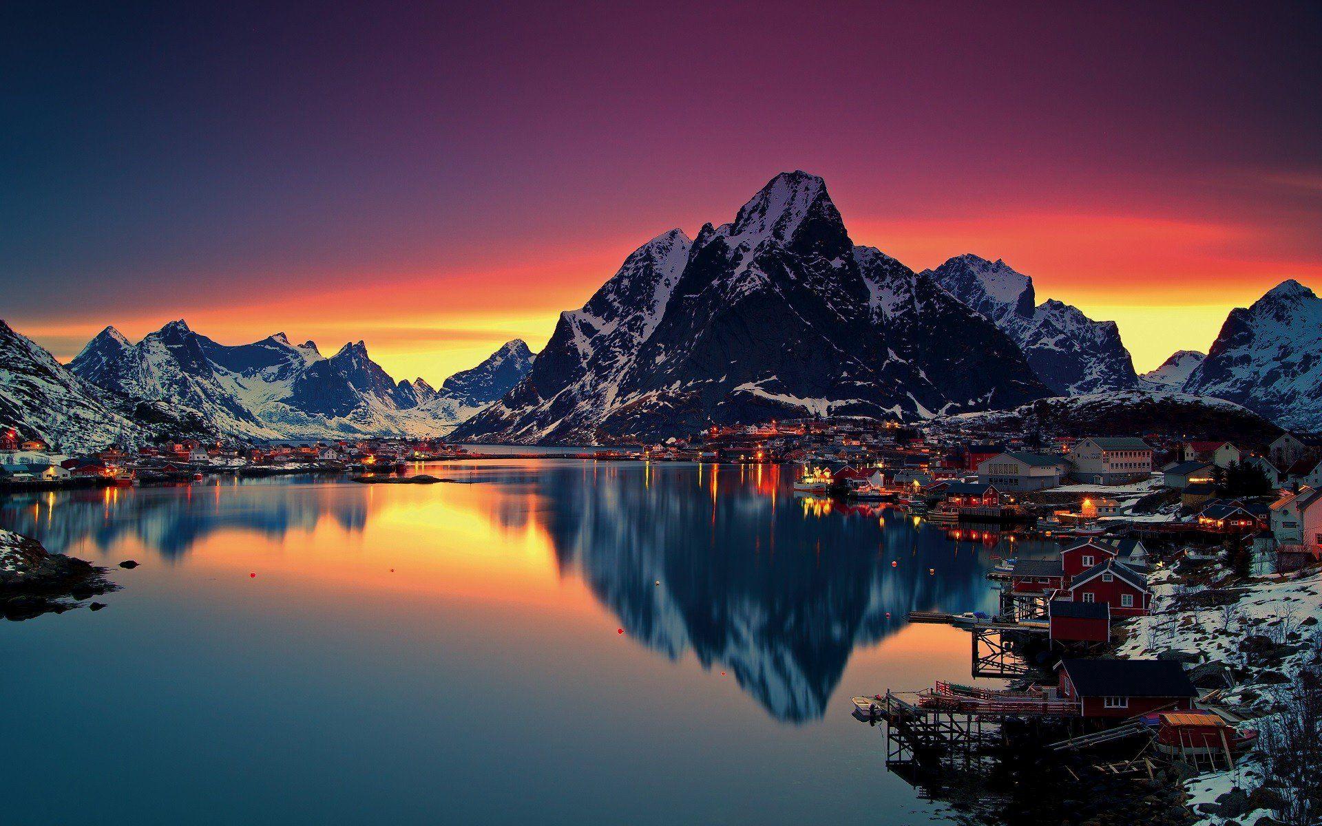 1920x1200 Mountains during sunset [1920x1200]k wallpaper for pc, Nature desktop wallpaper, 4k desktop wallpaper