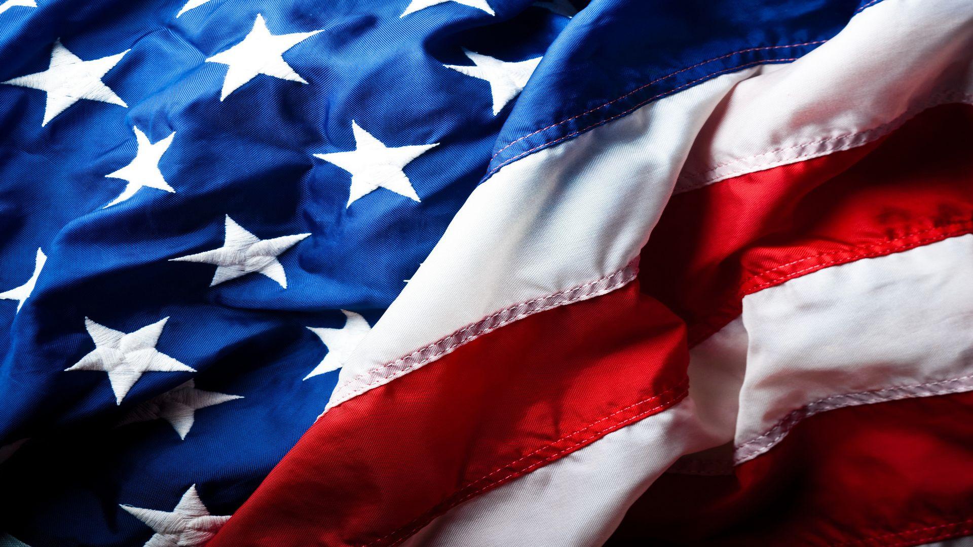 1920x1080 Closeup View Of Satin Texture American Flag HD American Flag Wallpaper