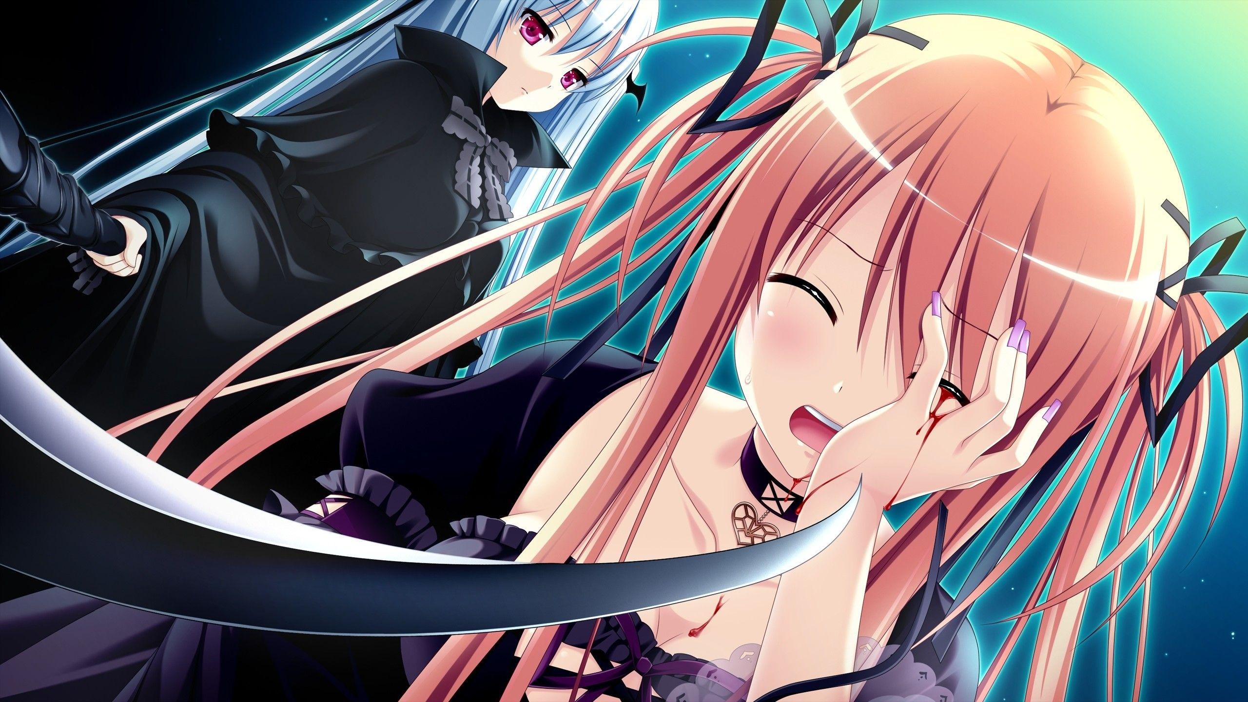 2560x1440 Anime Girl Gore Blood .
