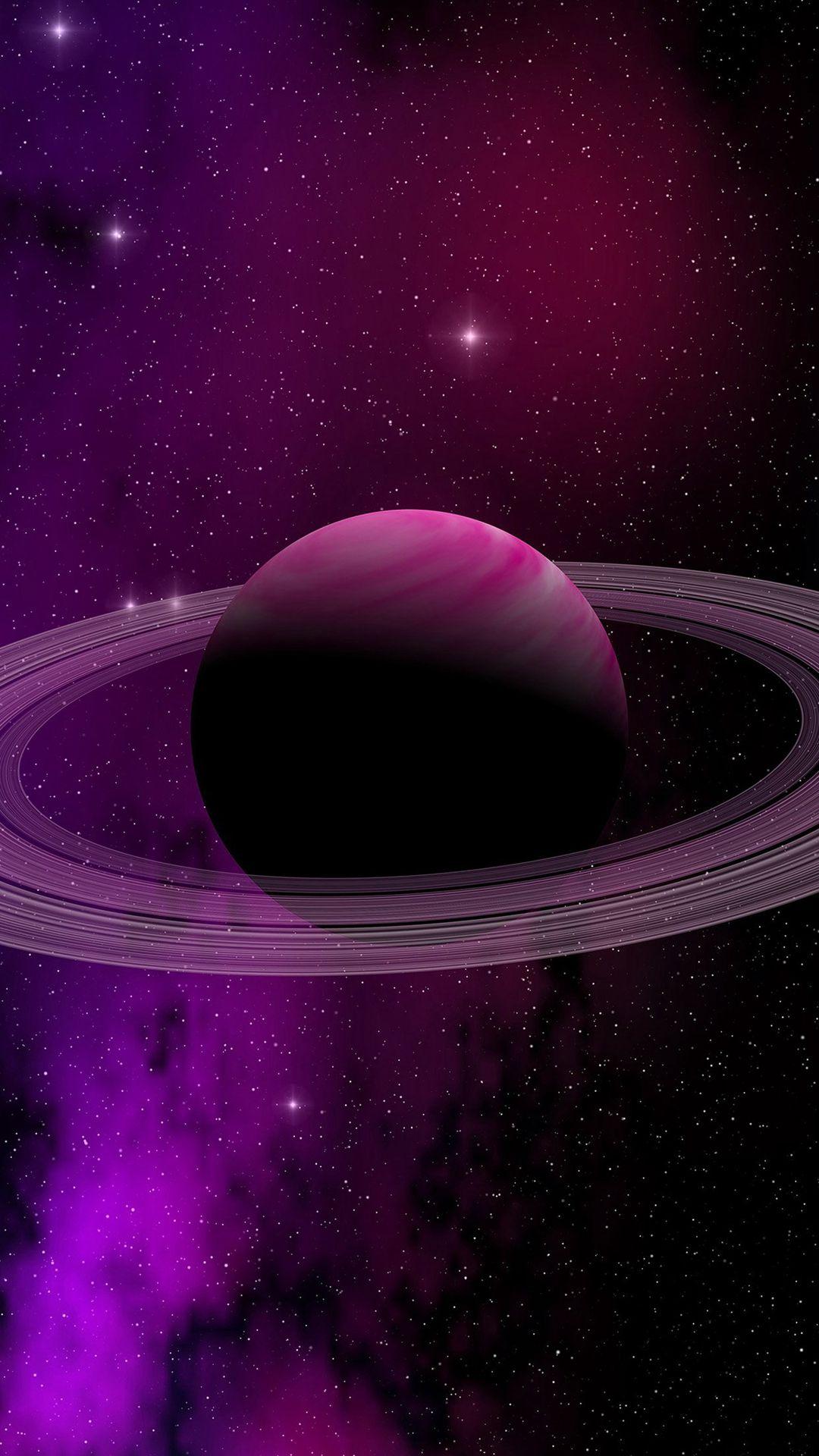 1080x1920 Space Planet Saturn Star Art Illustration Purple #iPhone #wallpaper. Full HD wallpaper, iPhone 7 wallpaper, Android wallpaper