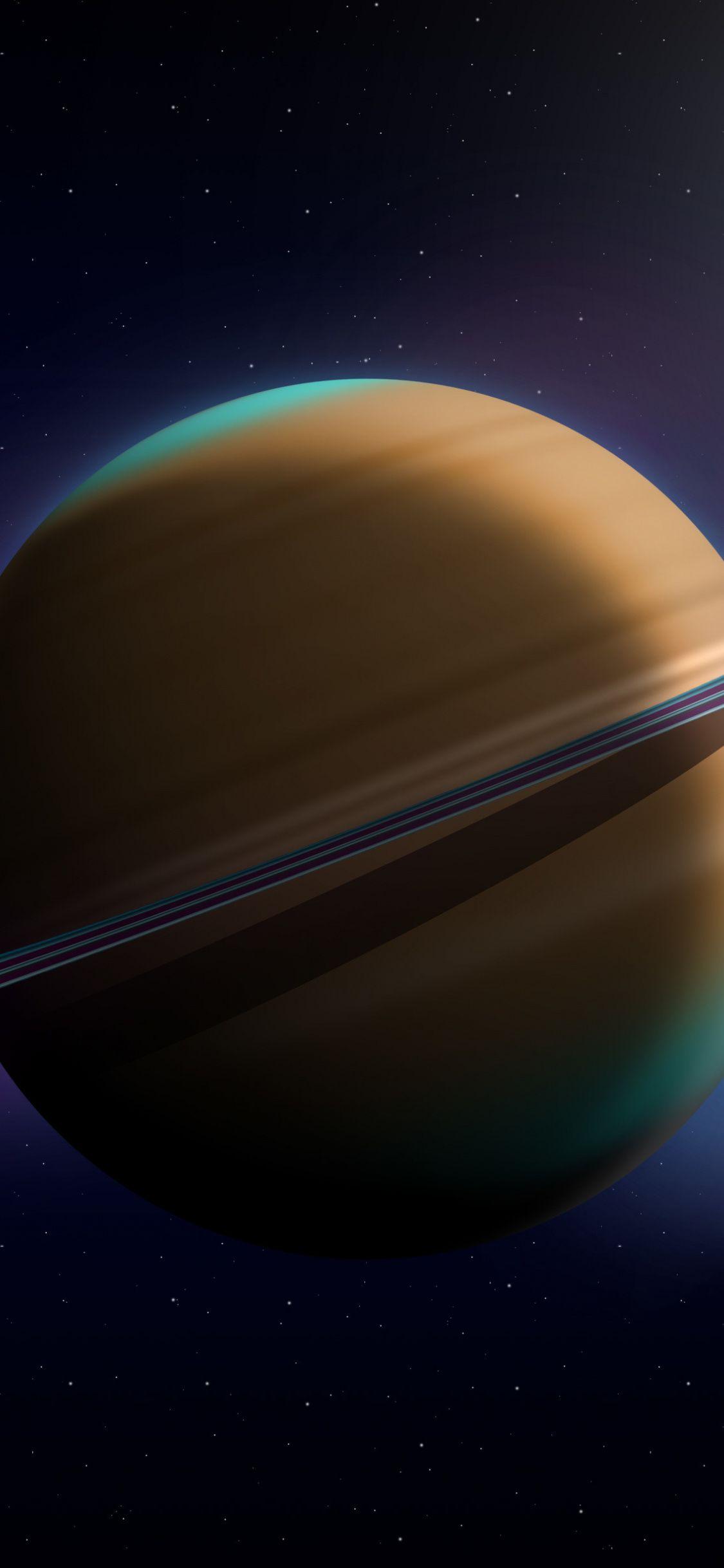1125x2436 Saturn, Planet, Space, Digital Art, Wallpaper