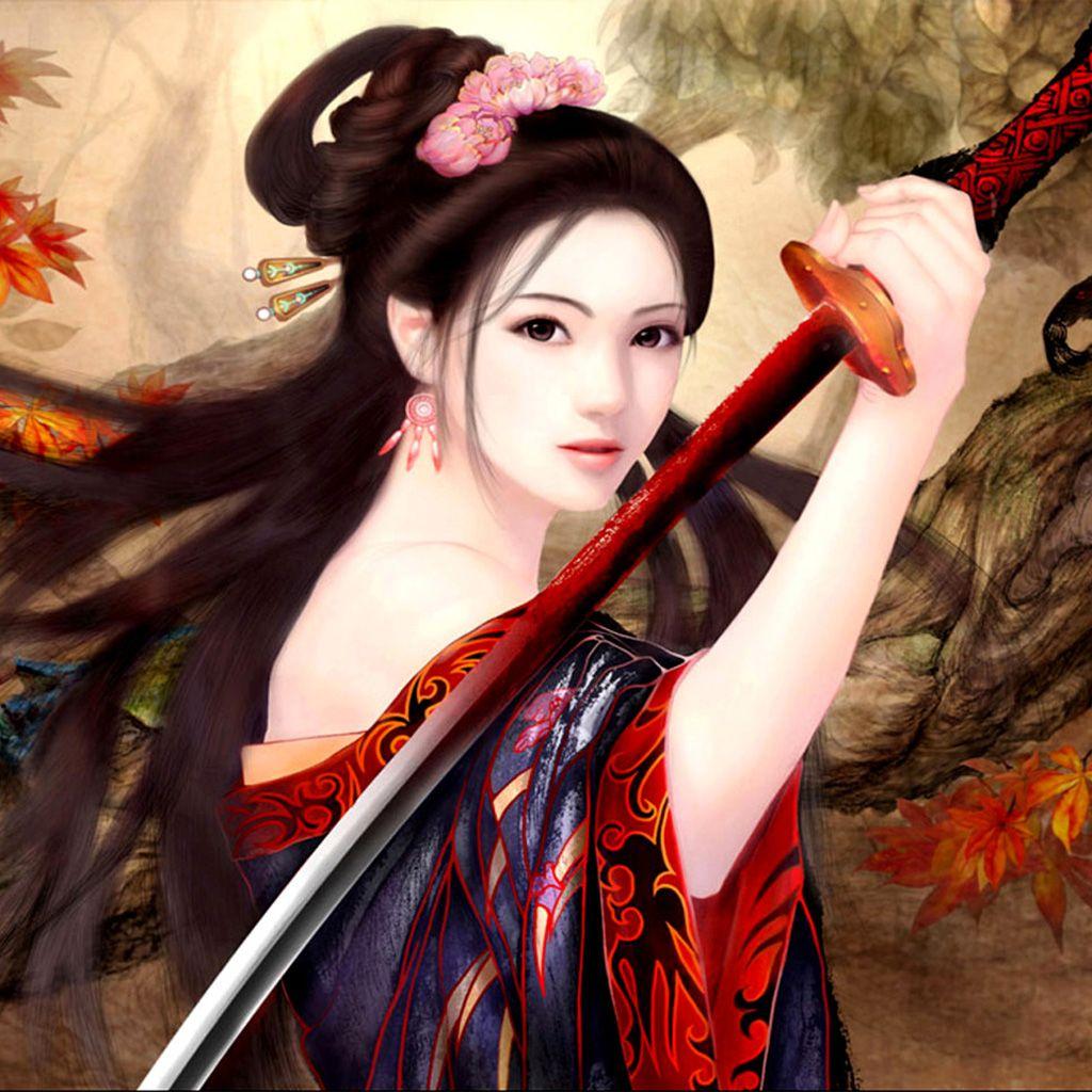 1024x1024 Samurai Woman Wallpaper. Pretty Woman Wallpaper, Batman Catwoman Wallpaper and Superman Wonder Woman Wallpaper