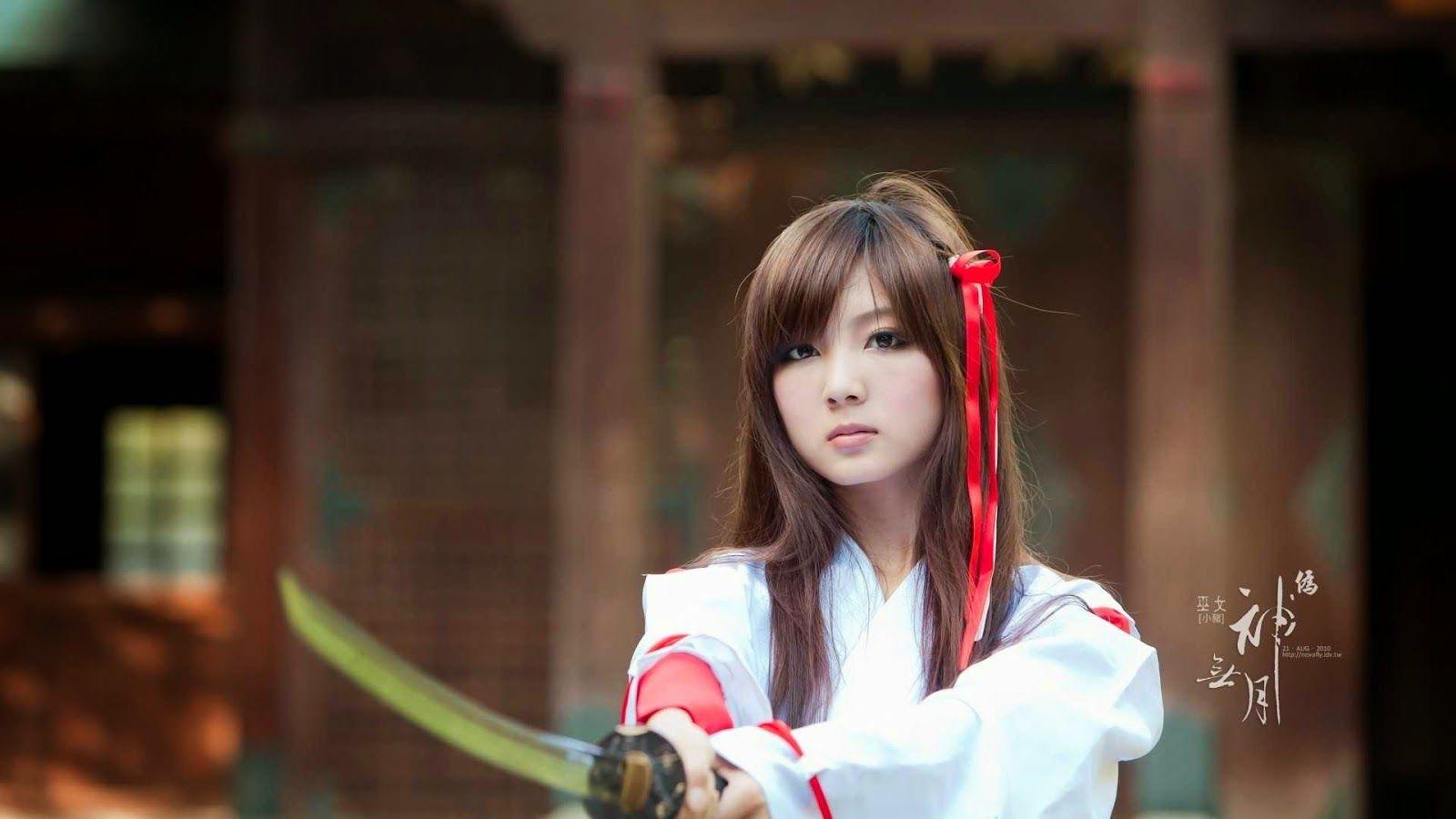 1600x900 Beautiful Samurai Girl Japan People HD Wallpaper