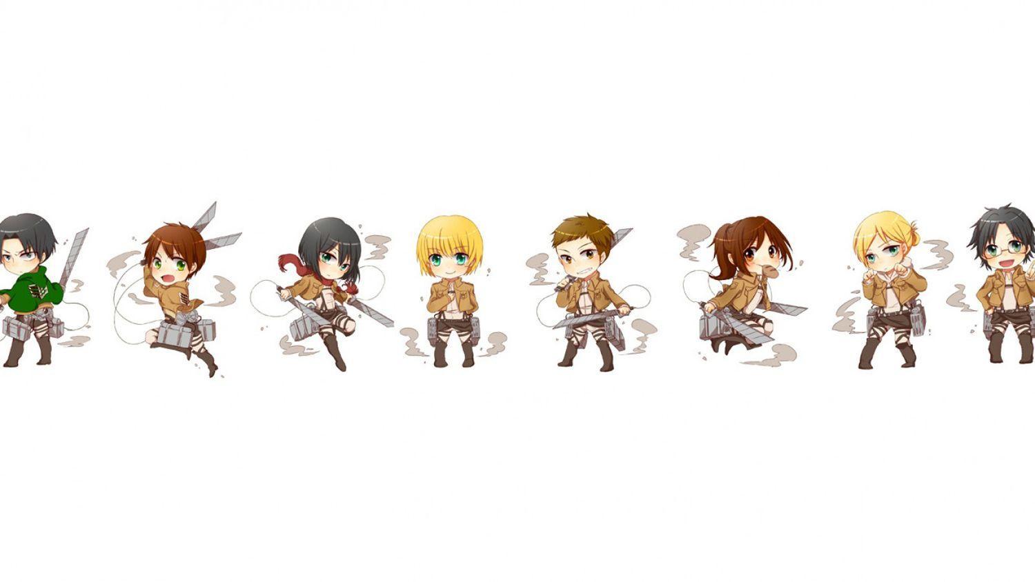 1500x844 Attack On Titan Chibi Wallpaper HD
