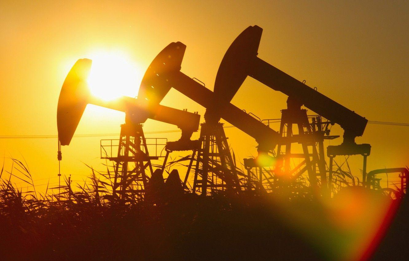 1332x850 Wallpaper sunset, heavy machinery, gas, drilling oil, light effects image for desktop, section разное