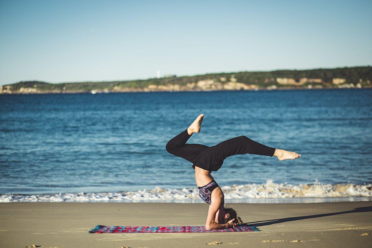 1280x853 Beach Yoga Wallpaper