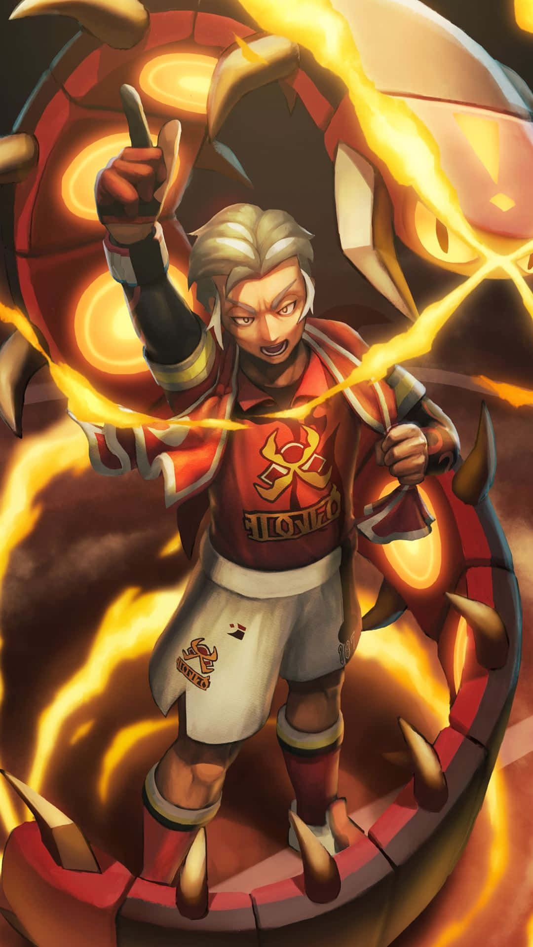 1080x1920 Download Centiskorch With Kabu Pointing Up Wallpaper