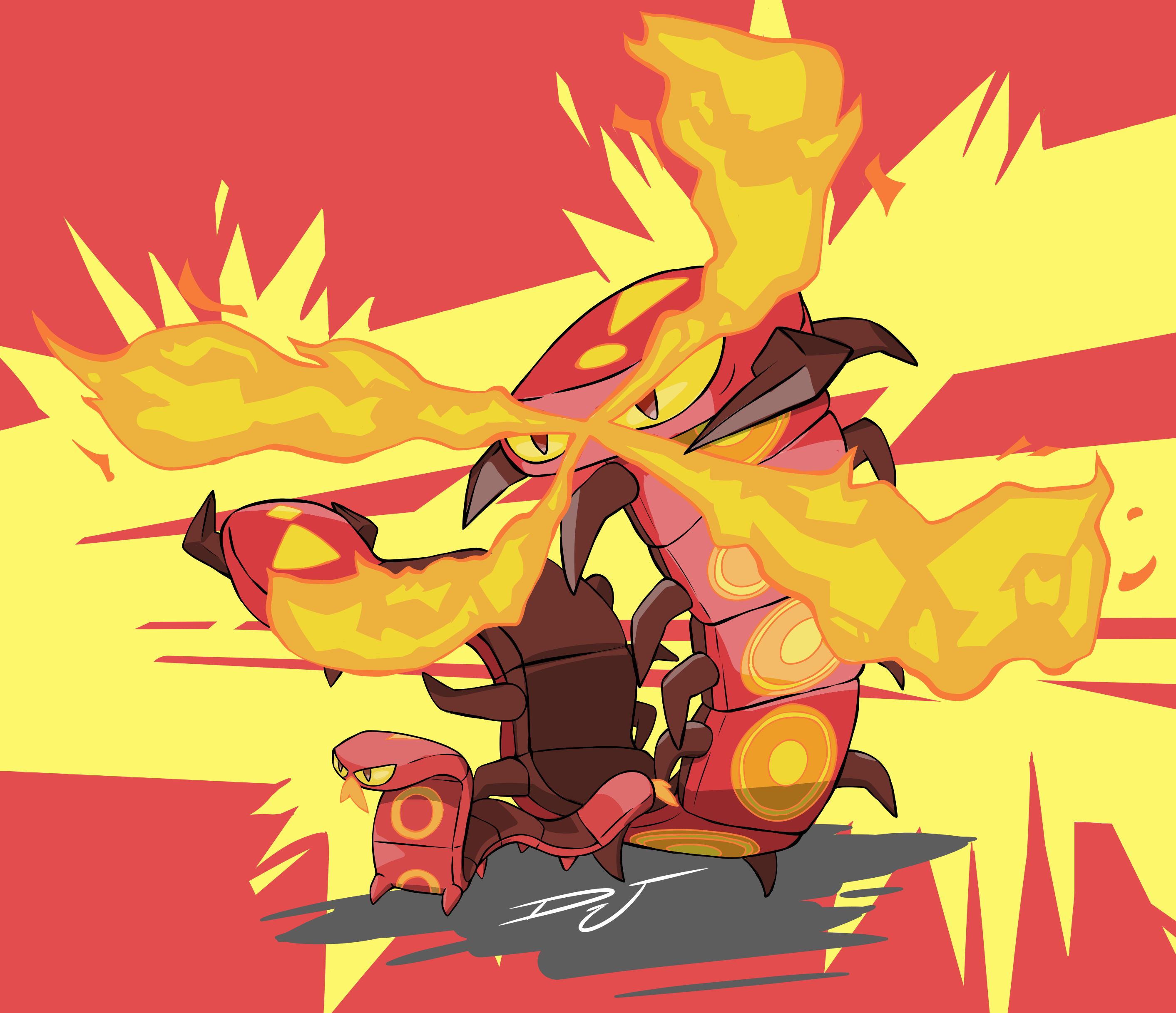 2825x2434 OC Sizzlipede Centiskorch fanart