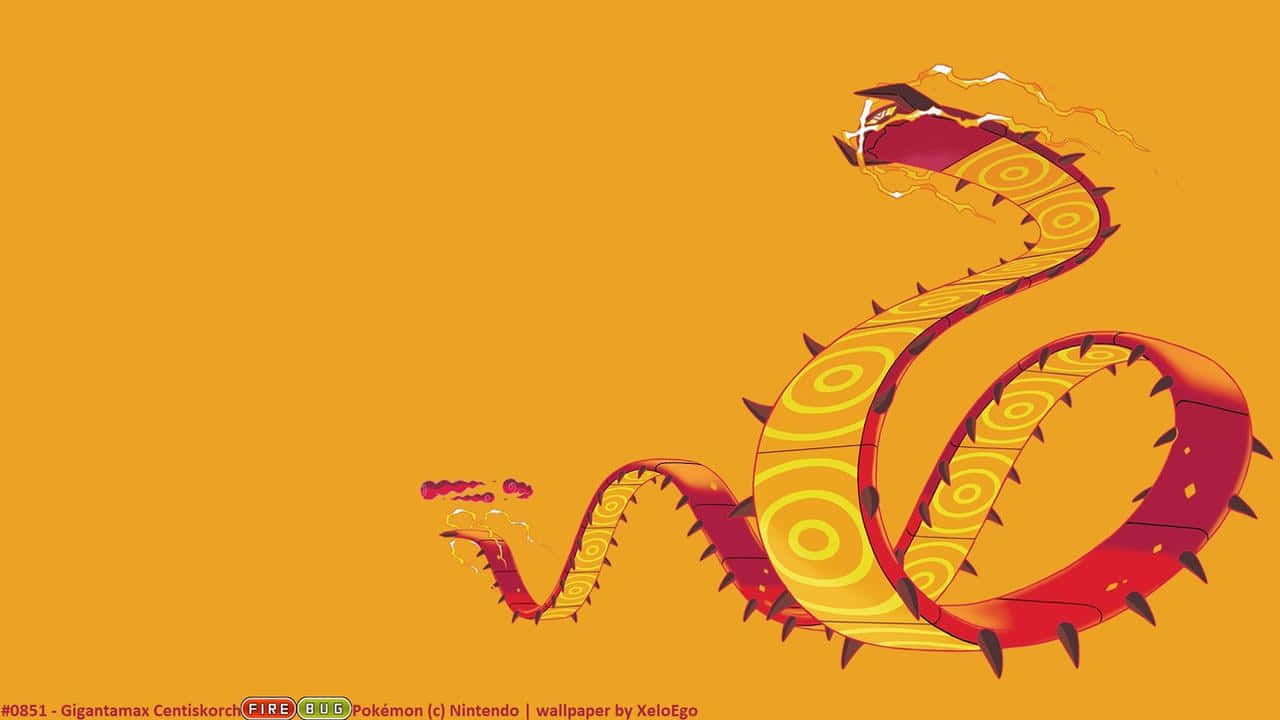 1280x720 Download Fiery Confrontation Magnificent Display of Centiskorch's Power Wallpaper