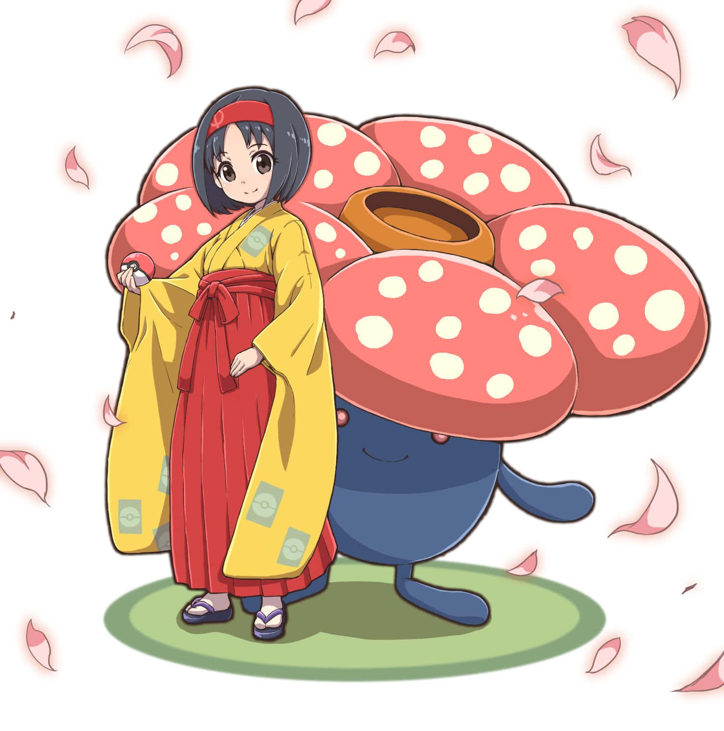1472x1486 Download Erika With Giant Vileplume Wallpaper