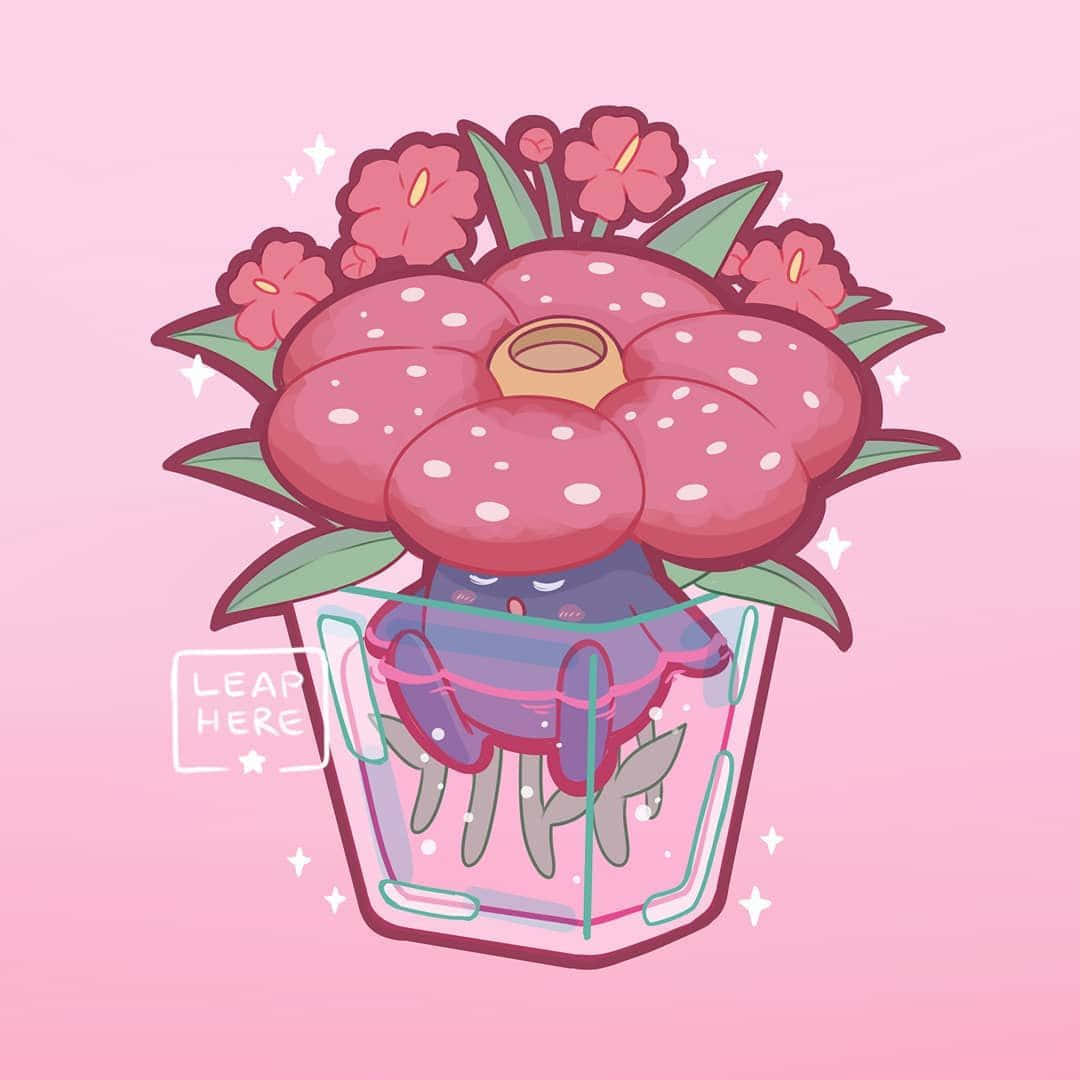 1080x1080 Download Vileplume Inside A Flower Vase Wallpaper