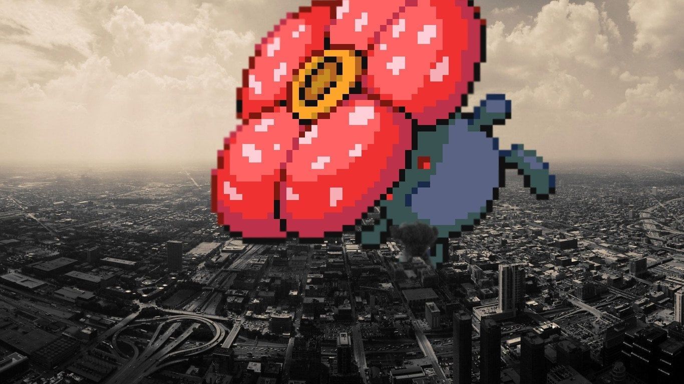 1366x768 Friend asked me to make her a Vileplume background. This is what I came up with