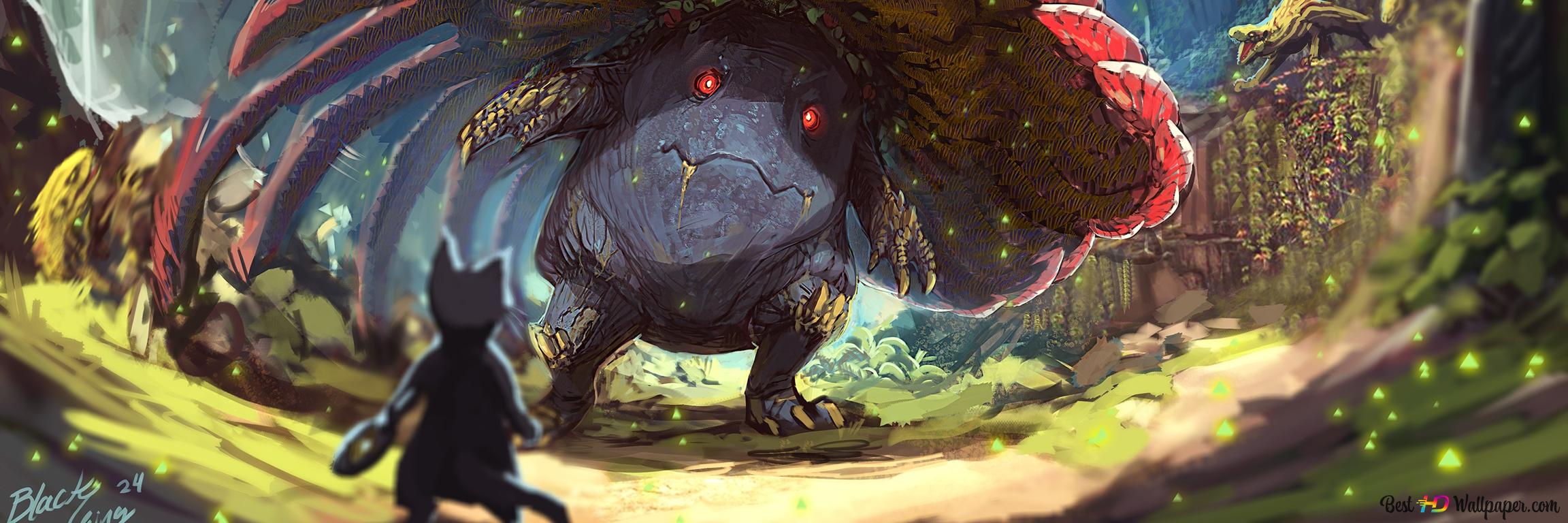 2304x768 Monster Hunter World X Vileplume 2K wallpaper download