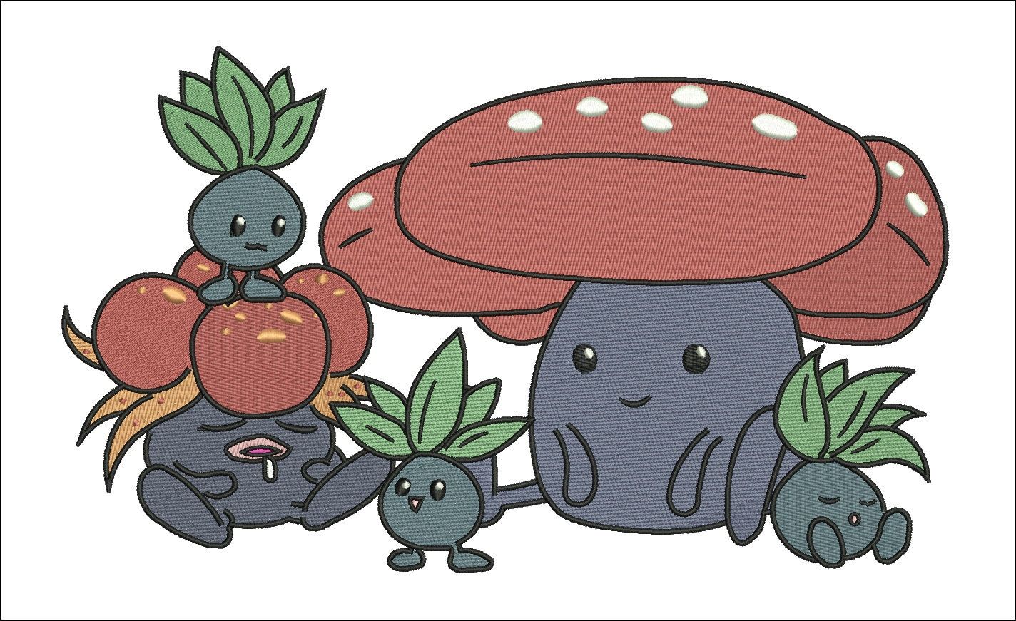 1424x871 Oddish Vileplume DST PES Embroidery File
