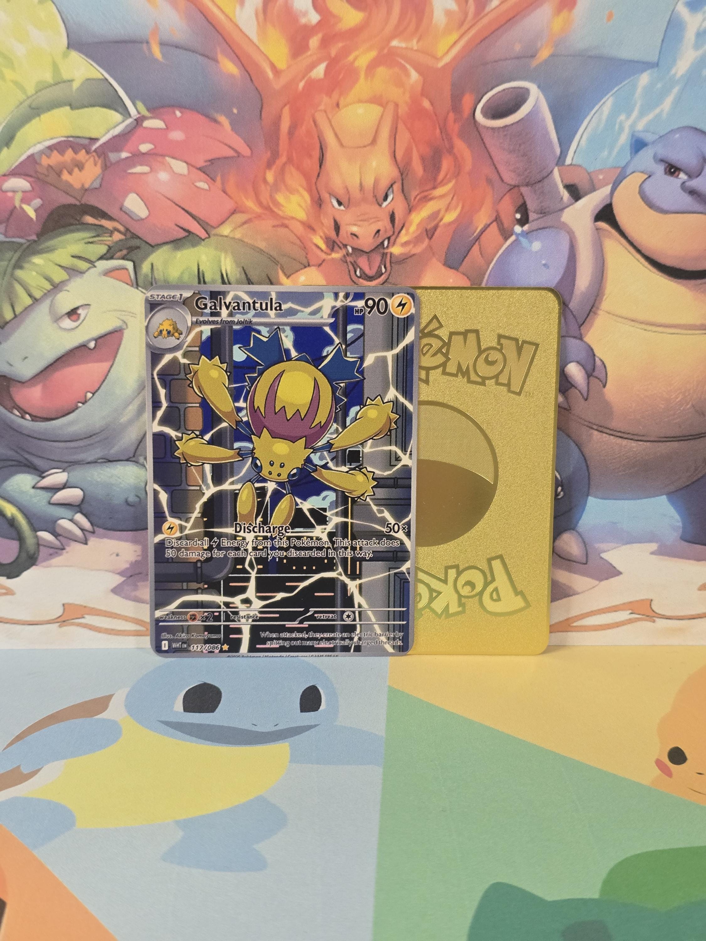 2250x3000 Galvantula White Flare IR Full Art Gold Metal Pokemon Card