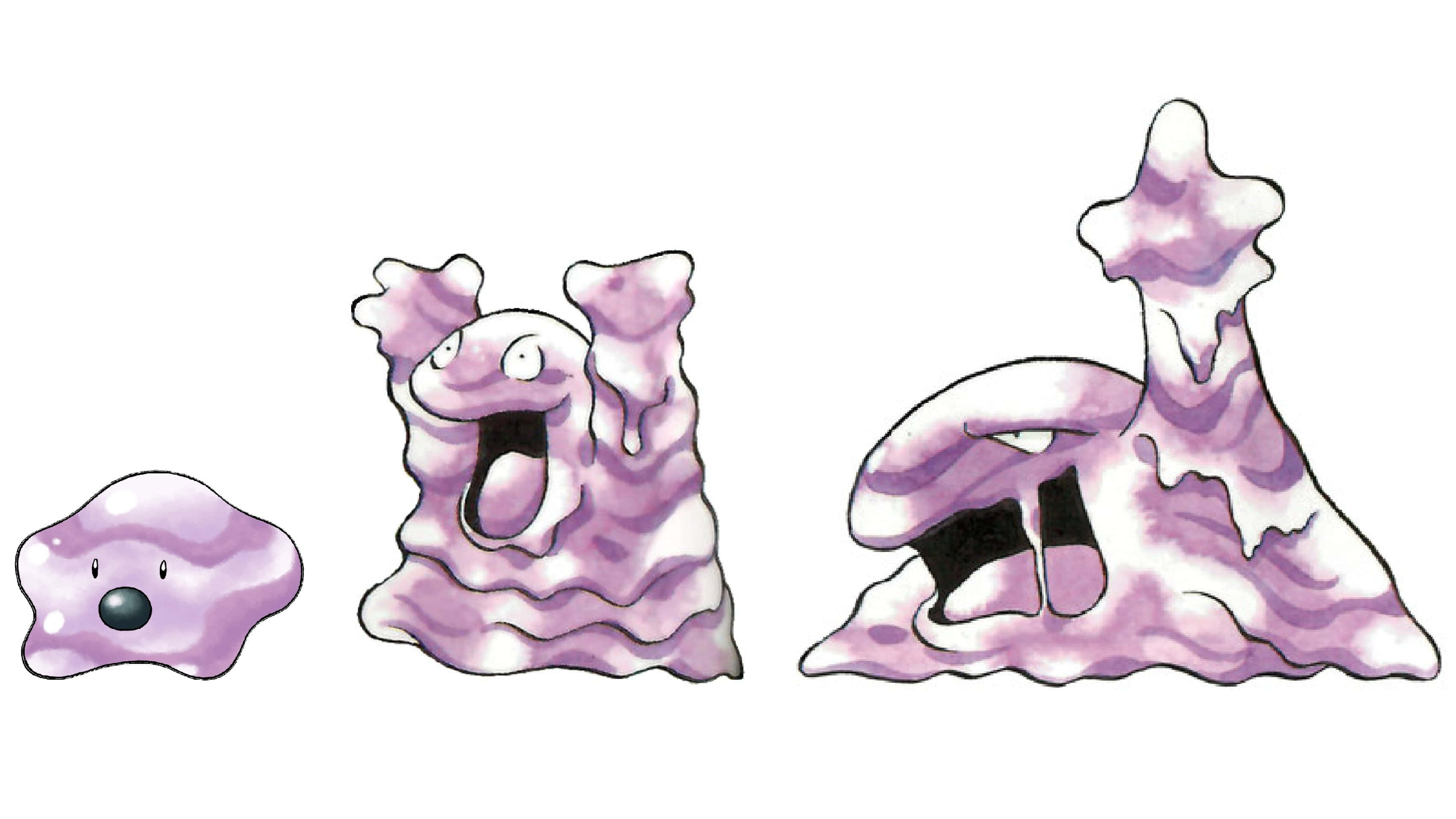 3408x1917 Download Grimer Evolution Chain Desktop Wallpaper