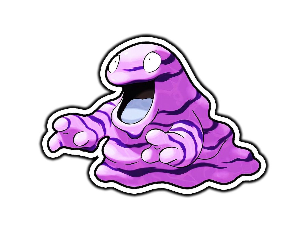 1080x810 Grimer Cute Anime Sticker. Waterproof Vinyl Decal for Laptop, Water Bottle, Car, Gamer Gift