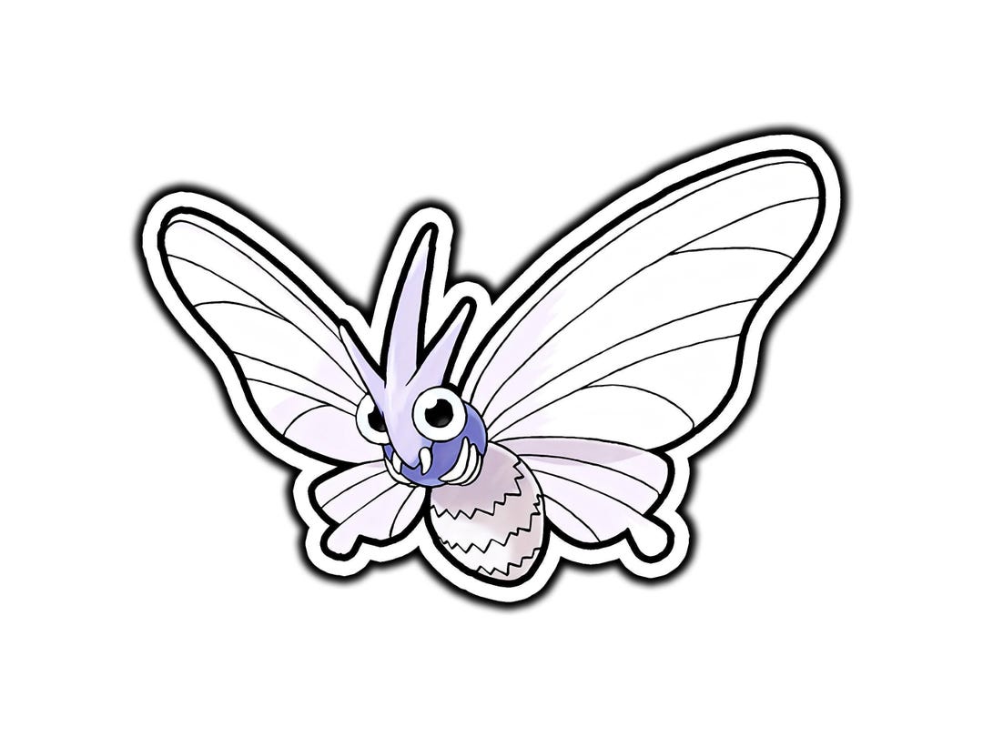 1080x810 Venomoth Cute Anime Sticker. Waterproof Vinyl Decal for Laptop, Water Bottle, Car, Gamer Gift