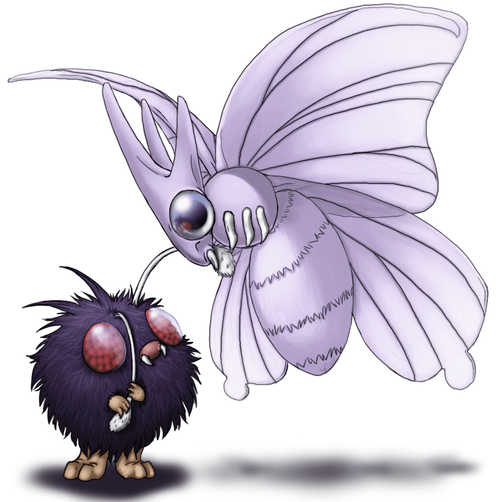 1000x1000 Venomoth Pokemon, Winged Creature, Poison Type, Night Flying, Evolution Stage PNG