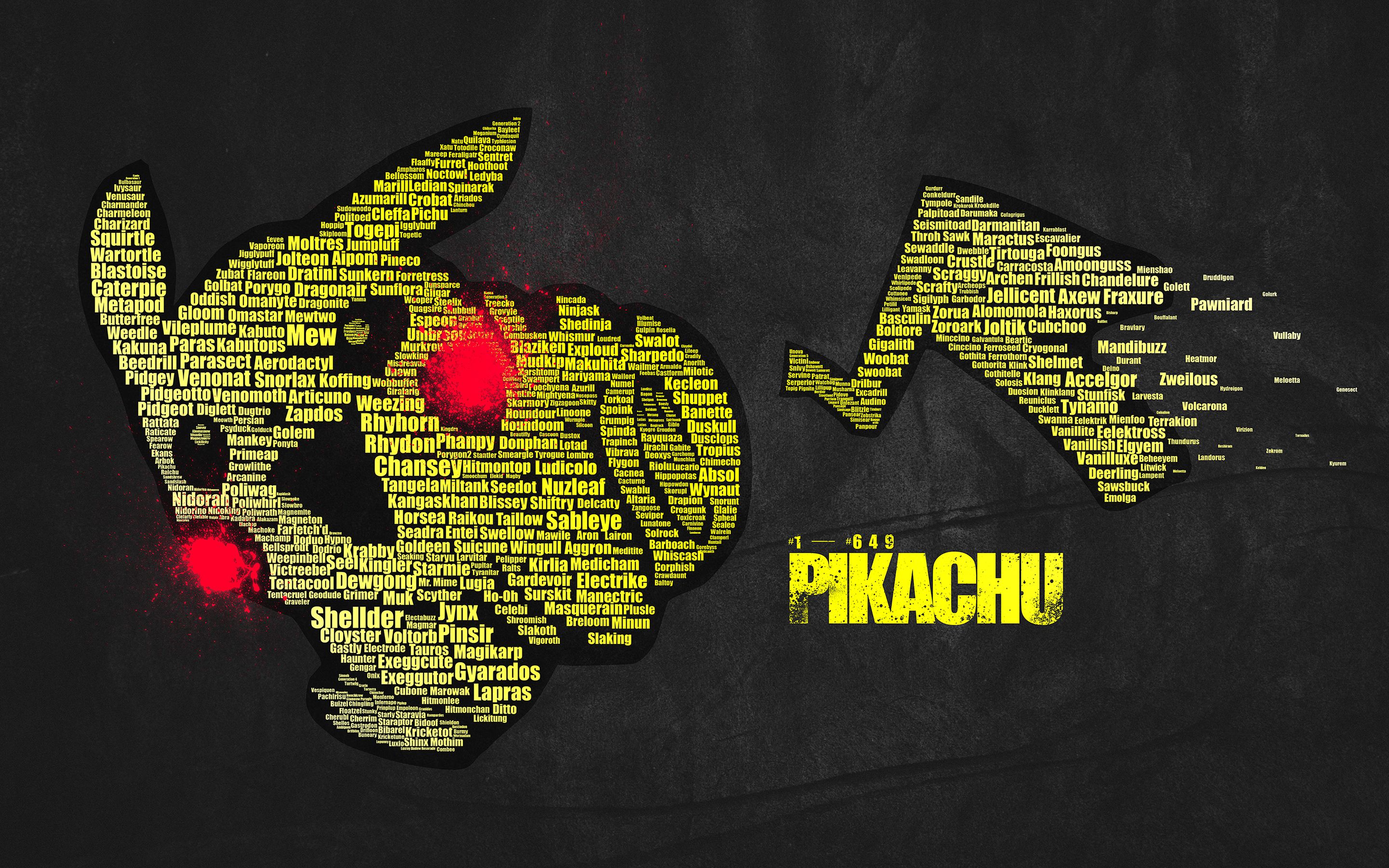2880x1800 Typographic Pikachu
