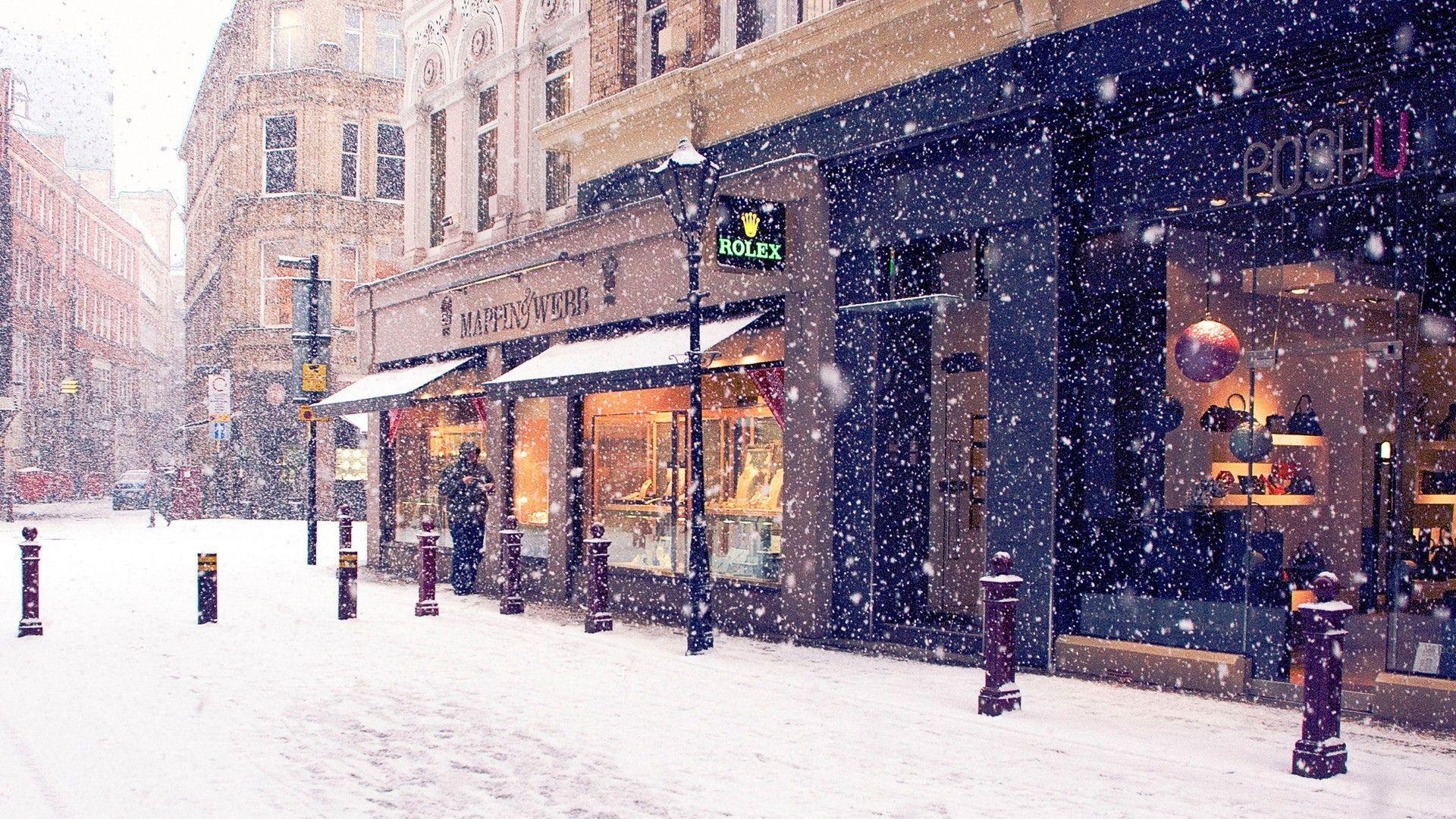 1920x1080 World place cities town village downtown winter snow seasons