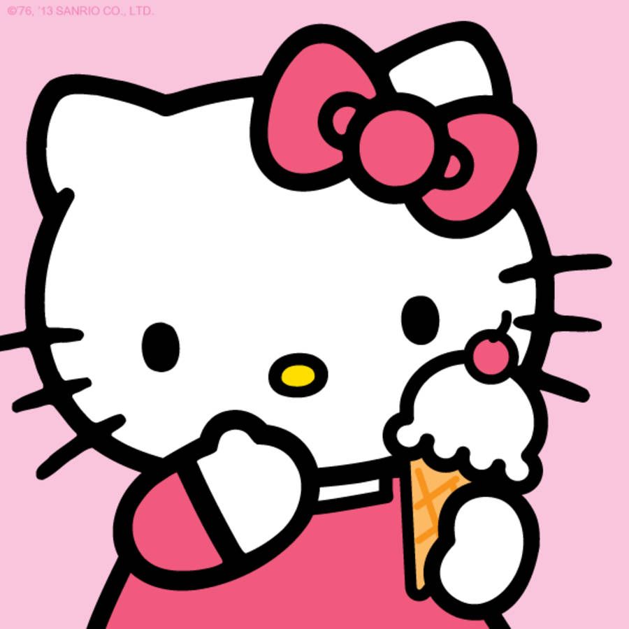 900x900 Download Cartoon Hello Kitty PFP Ice Cream Wallpaper