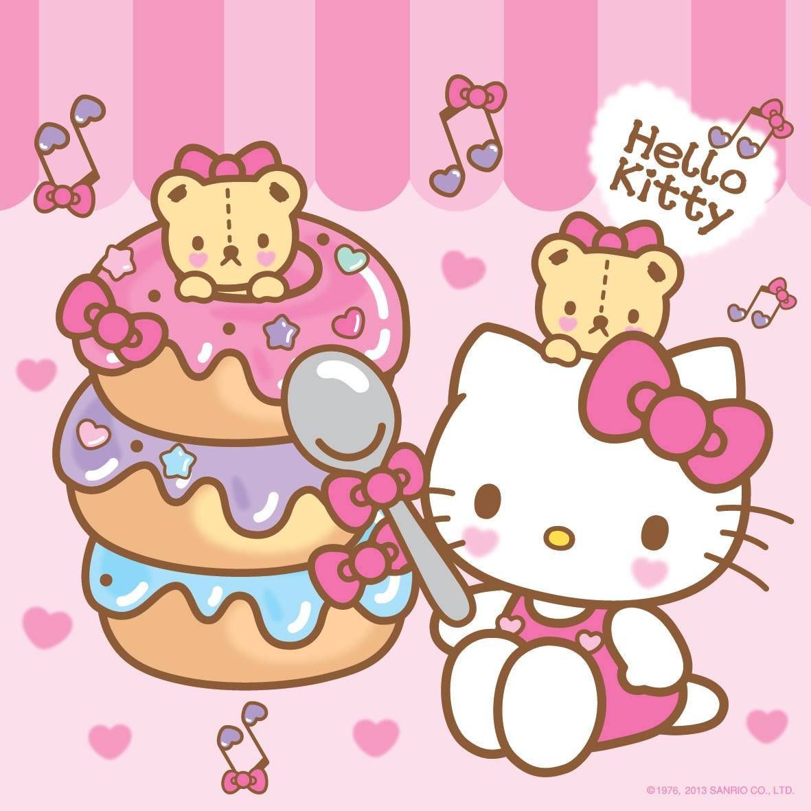 1181x1181 Download Donuts And Cartoon Hello Kitty PFP Wallpaper