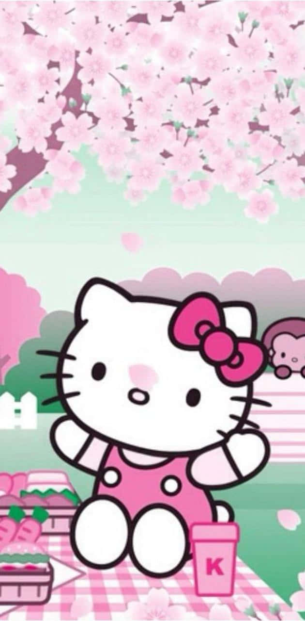 630x1280 Download Hello Kitty Sakura Sanrio PFP Wallpaper