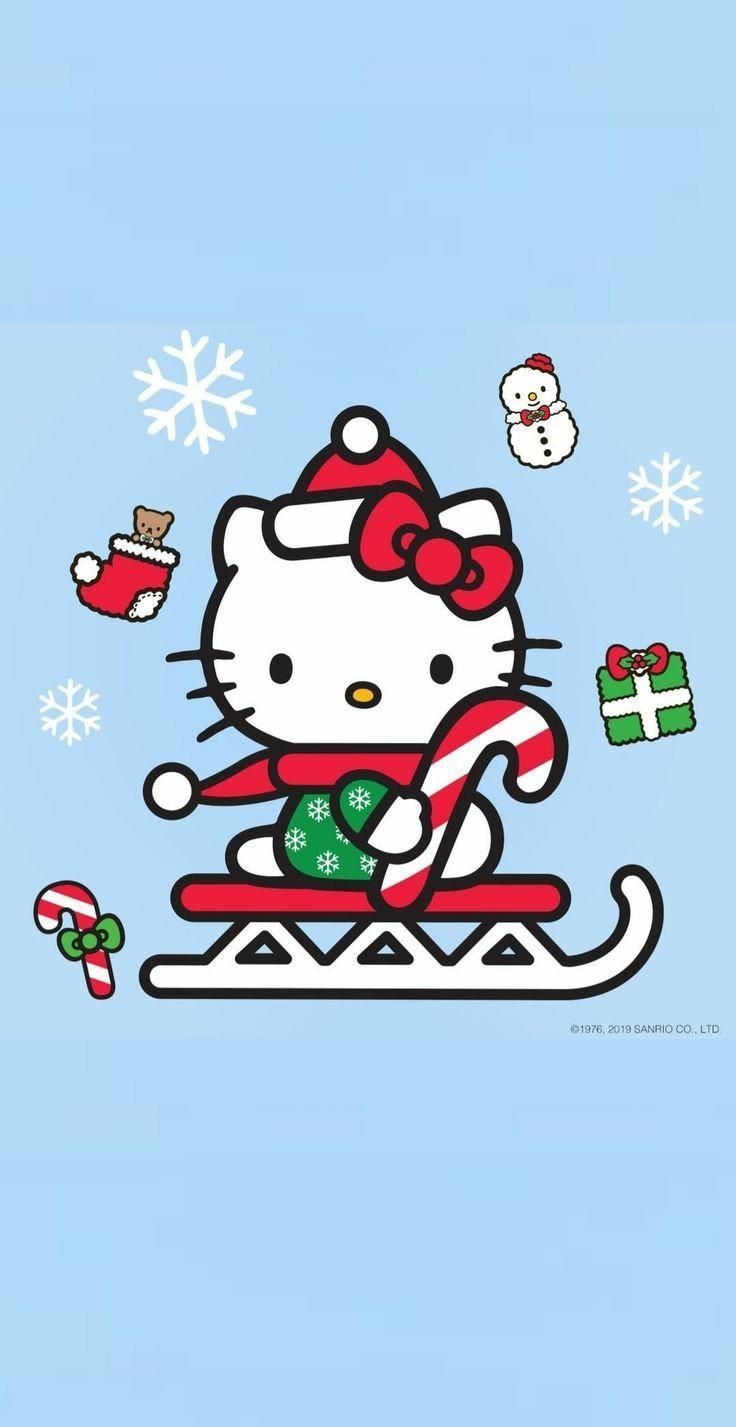 736x1427 Hello Kitty Christmas PFP Wallpaper