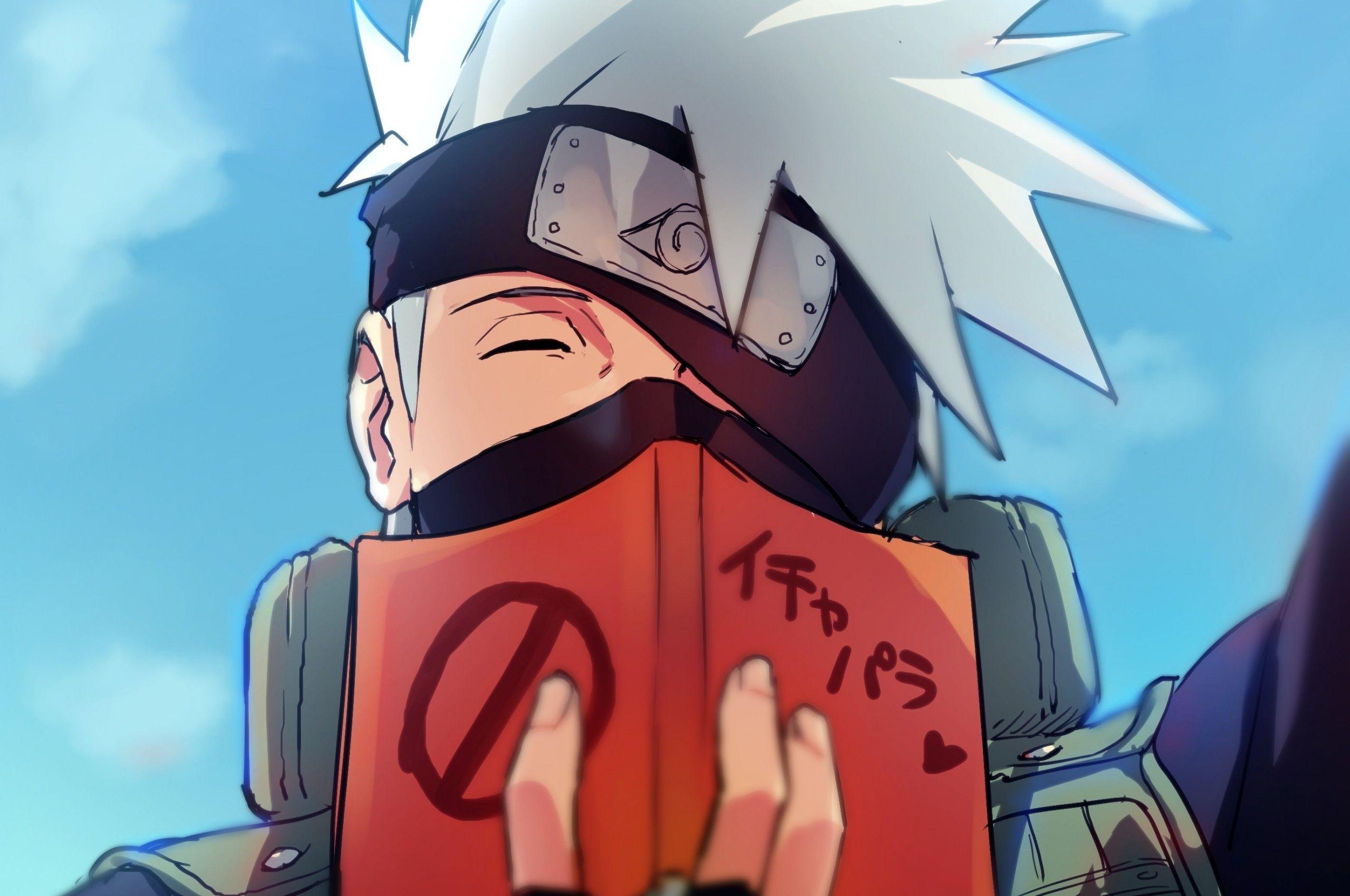 2560x1700 Download 2560x1700 Hatake Kakashi, Smiling, Mask, Naruto Wallpaper for Chromebook Pixel