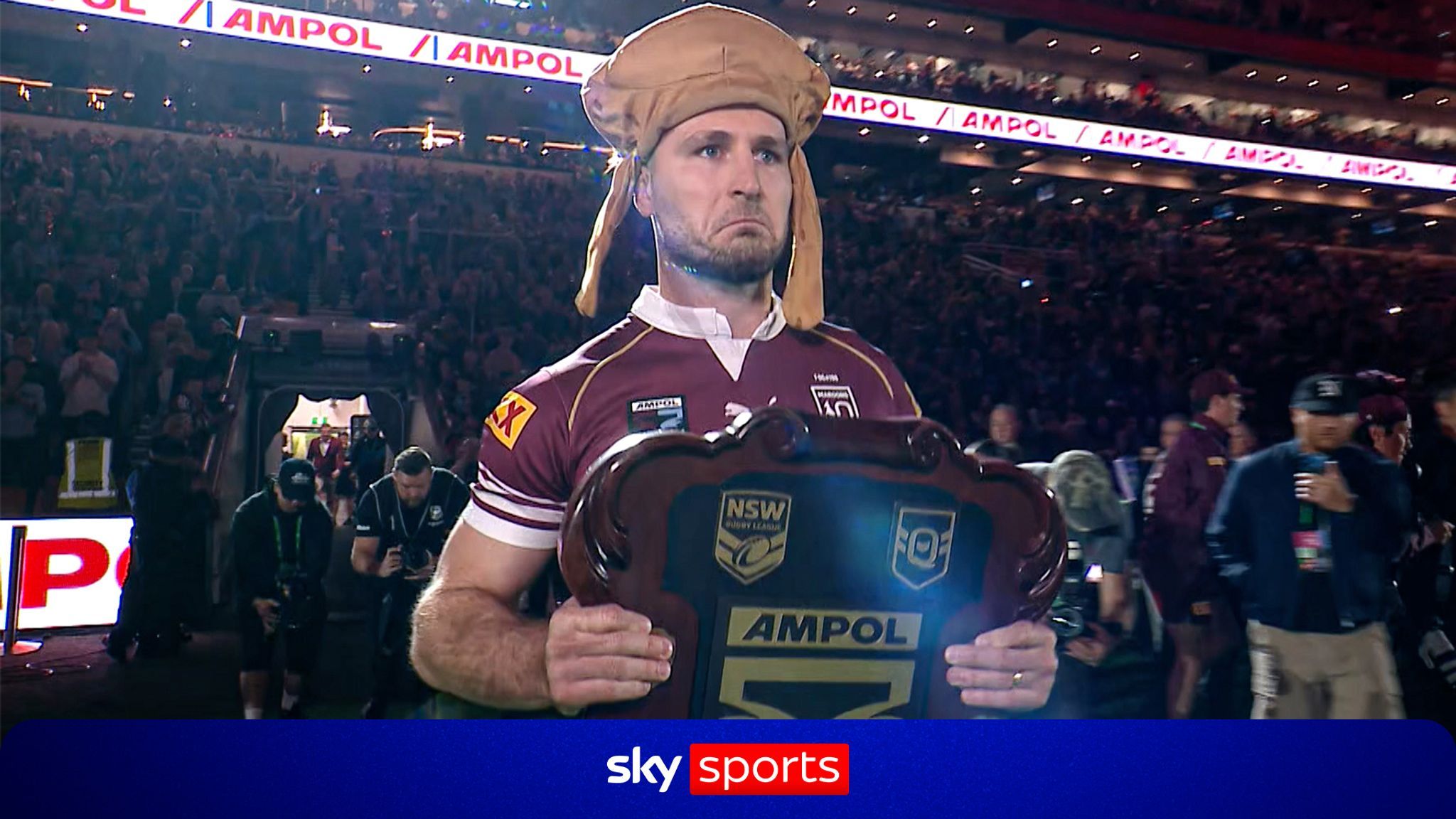 2048x1152 Former South Sydney Rabbitohs and Queensland player Jai Arrow, who announced his retirement earlier this year after being diagnosed with Motor Neurone Disease (MND), carries out the State of Origin