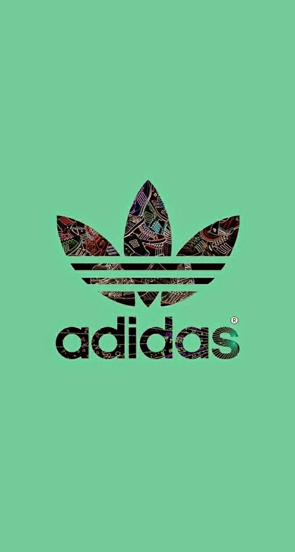 1028x1920 Green Adidas Logo Wallpaper