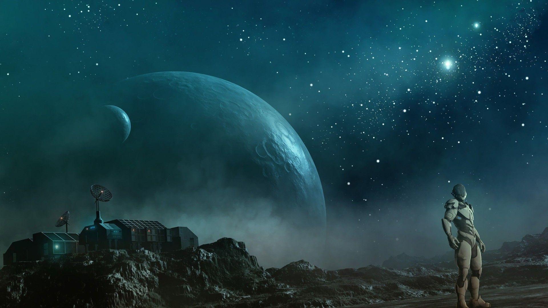 1920x1080 #concept art, #artwork, #space, #science fiction, #spaceship, #fantasy art, #vintage wallpaper