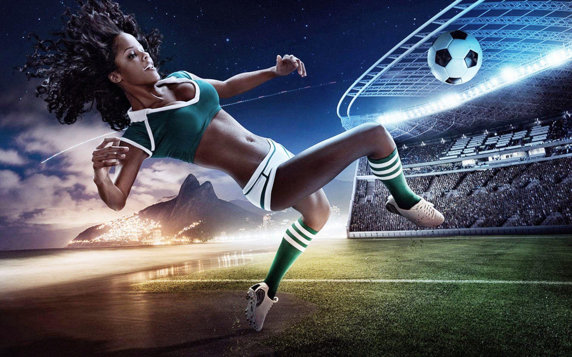 1920x1200 Girl Football Player HD Wallpaper