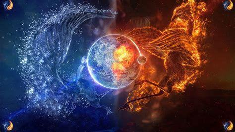 474x266 Cool Fire and Water Wallpaper .