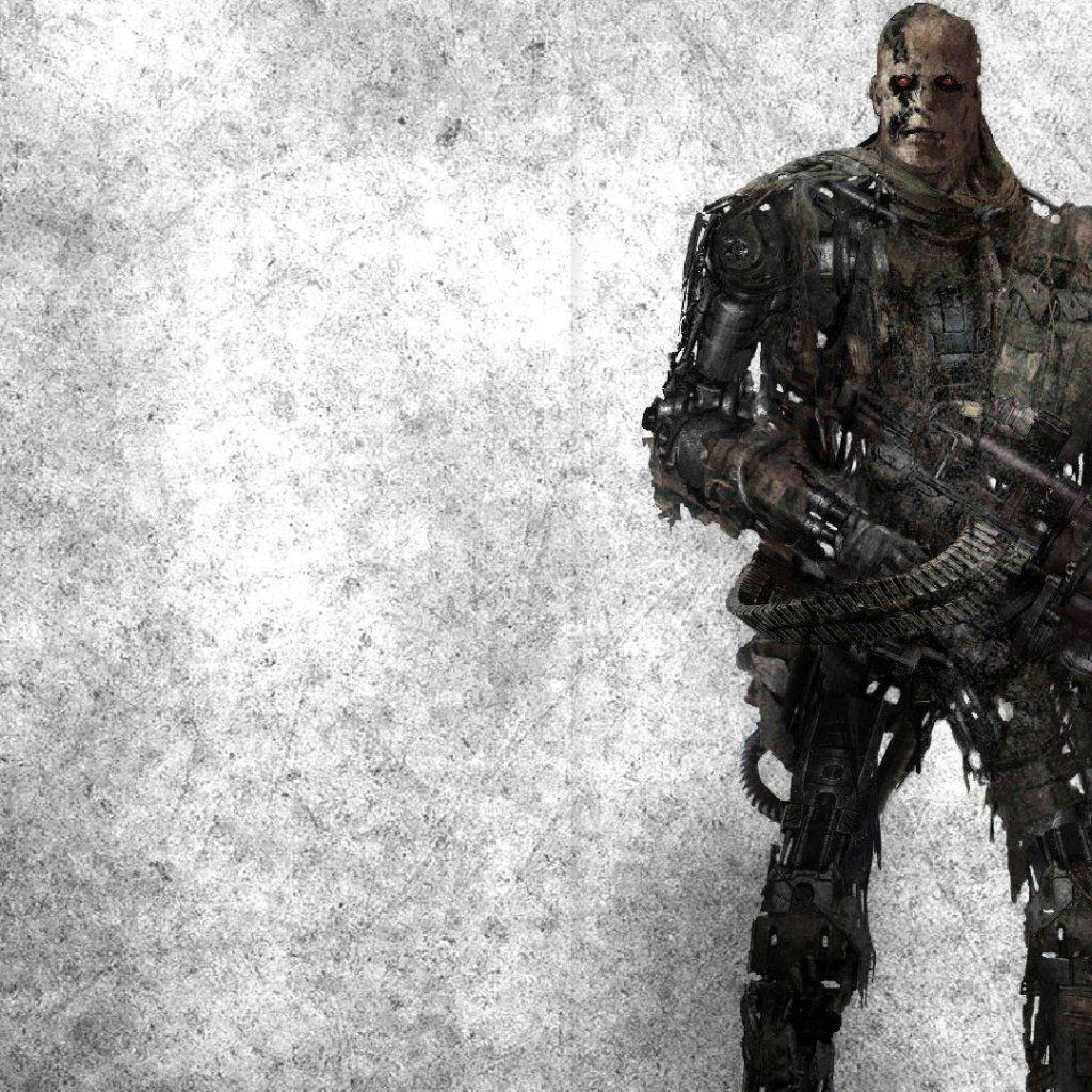1024x1024 Terminator with a human face Desktop wallpaper 1024x1024