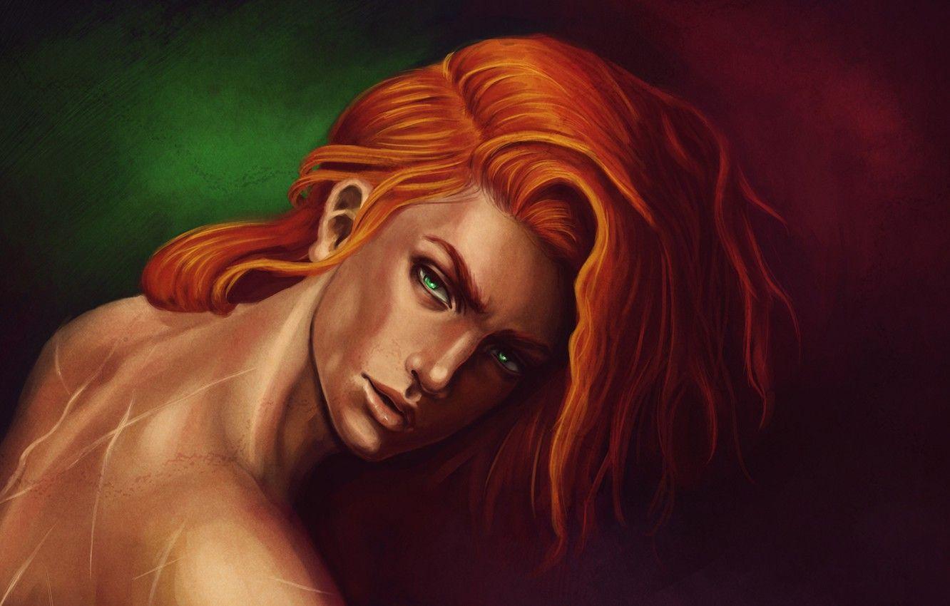 1332x850 Wallpaper red, guy, green eyes, fan art, scars, Kvothe, Cote, Kingkiller Chronicle, Name of the Wind image for desktop, section фантастика