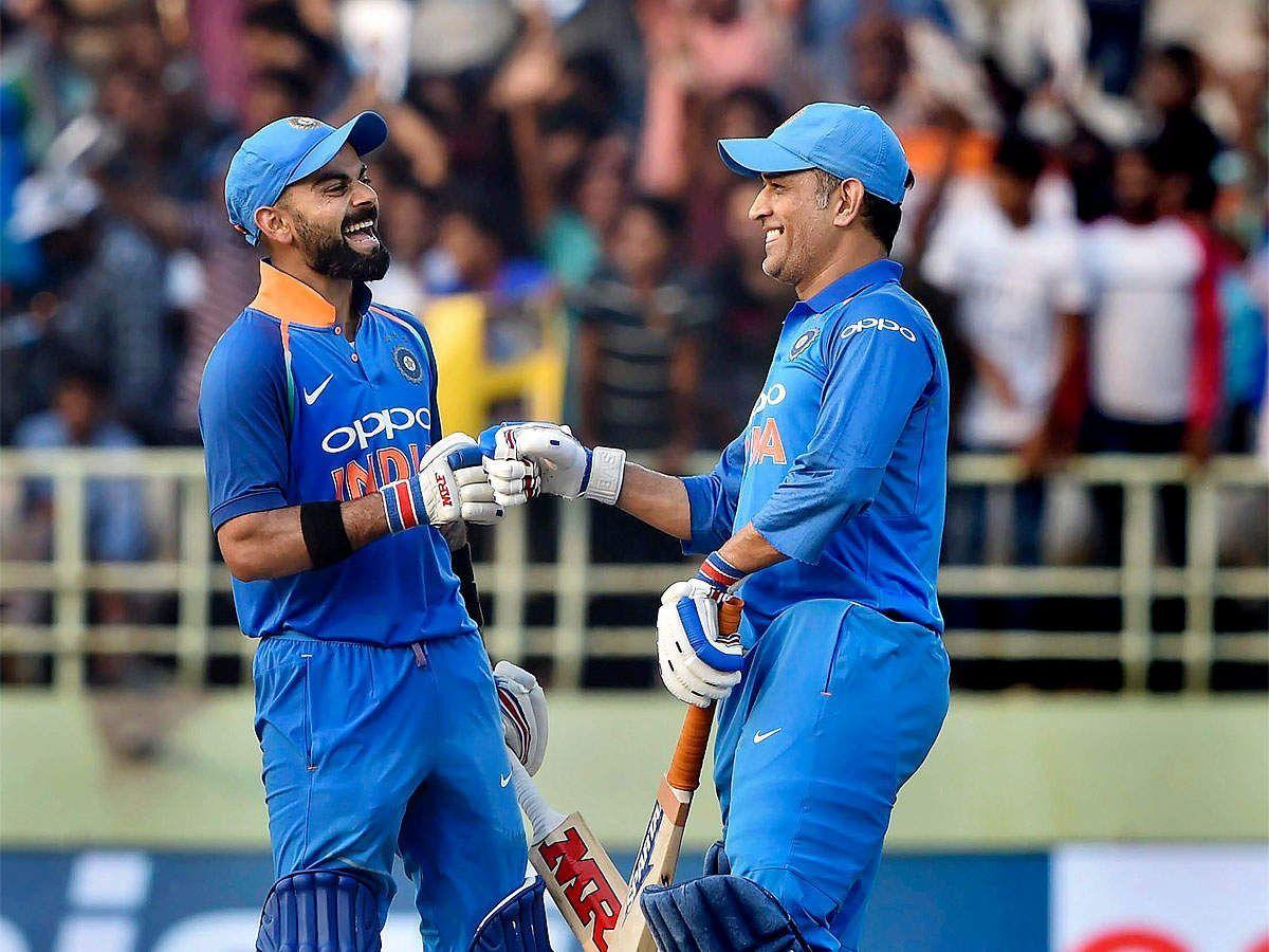 Mahendra Singh Dhoni and Virat Kohli after Make Century in Cricket Match  Photos  HD Wallpapers