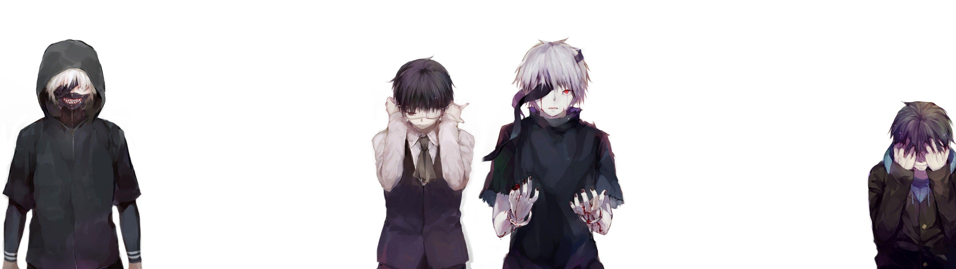 3840x1080 Tokyo Ghoul, Kaneki Ken, One Eyed Ghoul, Multiple display Wallpaper HD / Desktop and Mobile Background