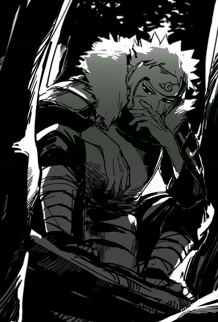 736x1087 Tobirama Senju Black And White