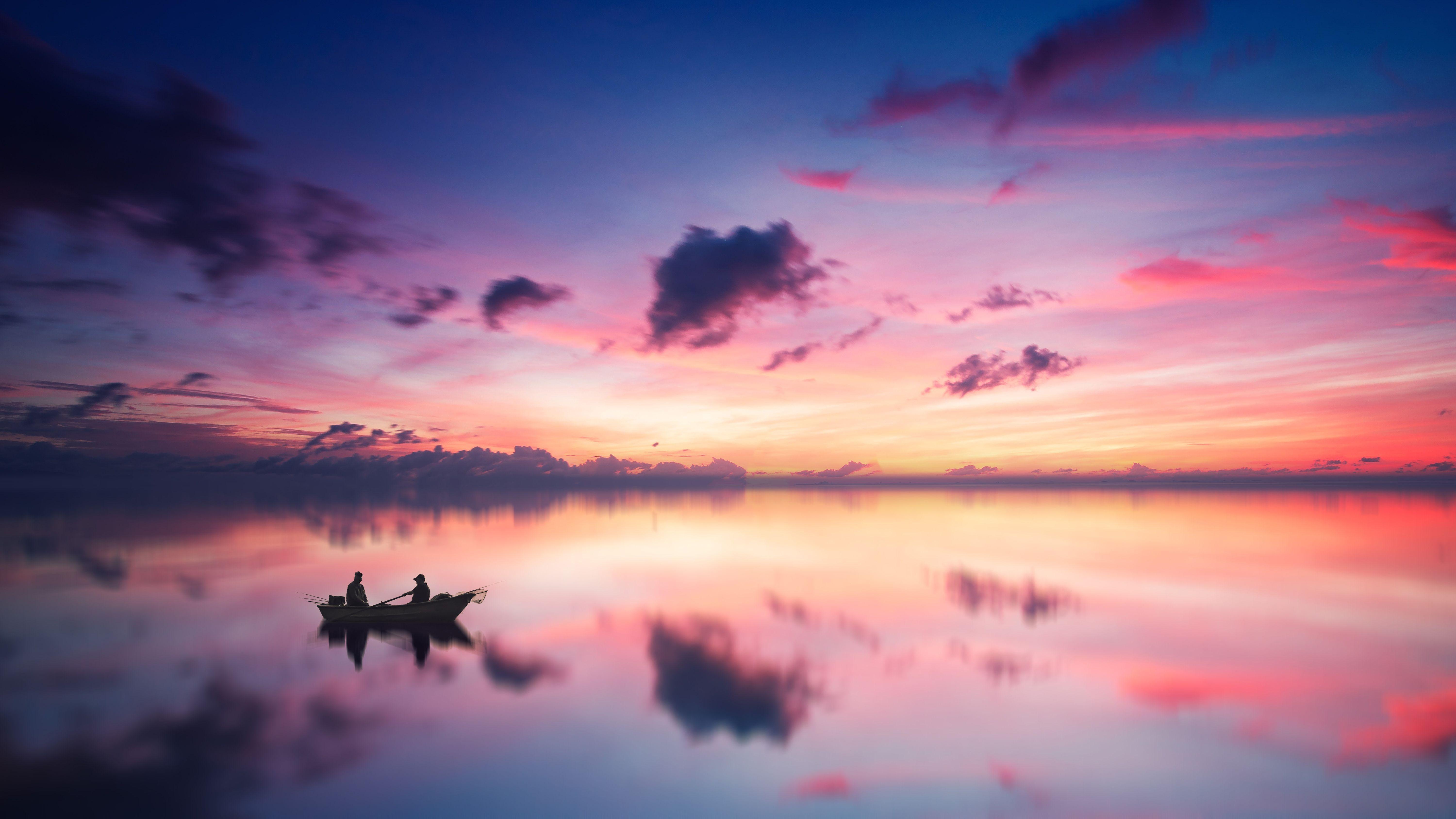 6000x3375 Afterglow Sunset Horizon 5K Wallpaper