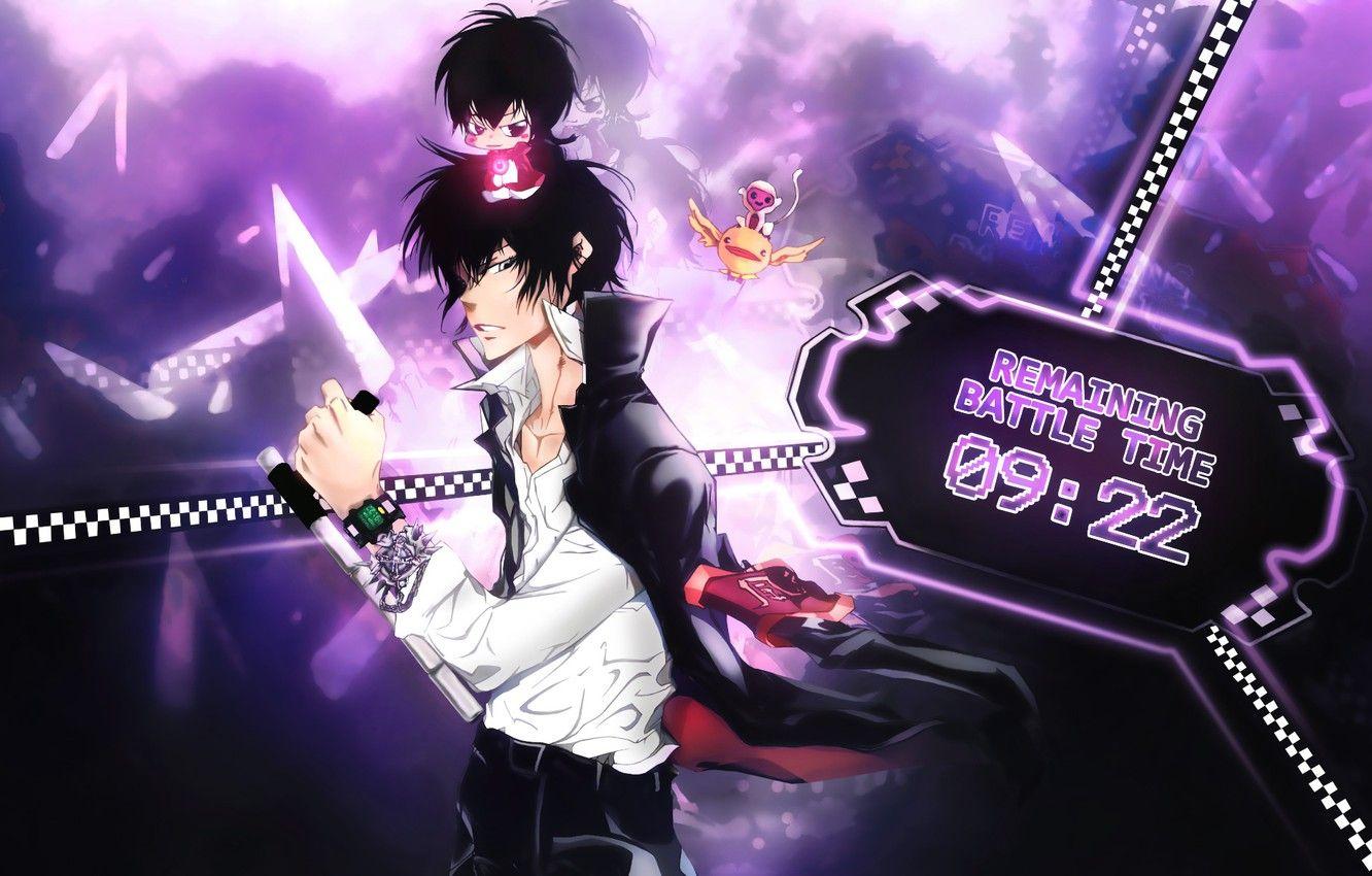 1332x850 Wallpaper watch, guy, Chibi, school uniform, Katekyo Hitman reborn, Hibari Kyoya, Teacher mafia Reborn, pinasca image for desktop, section прочее