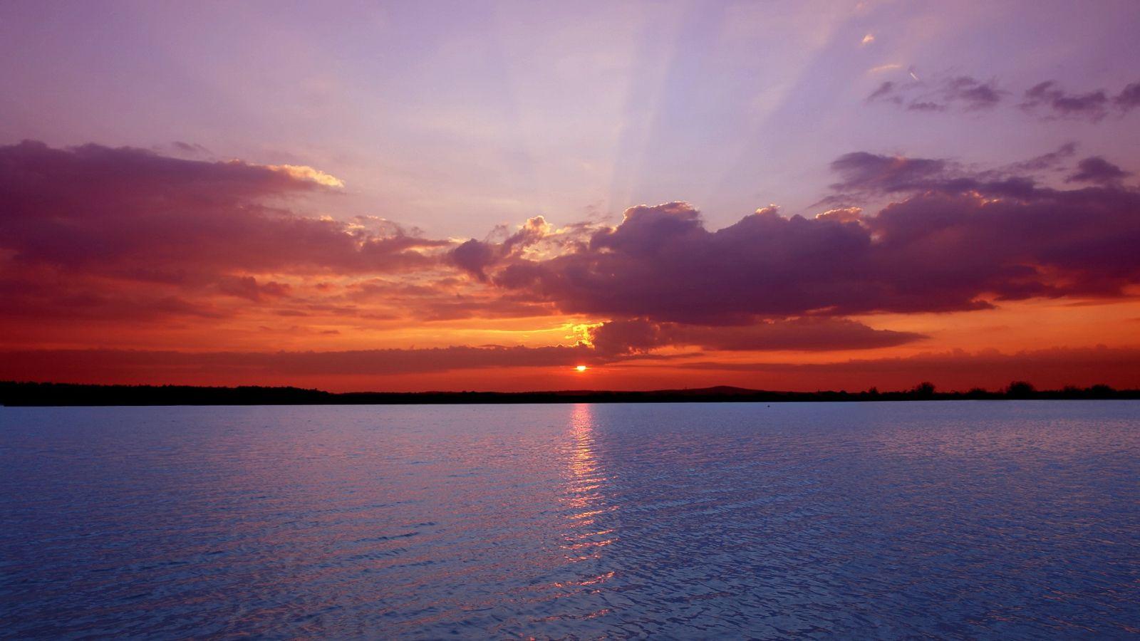 1600x900 Orange Sky At Sunset Widescreen Wallpaper. Wide