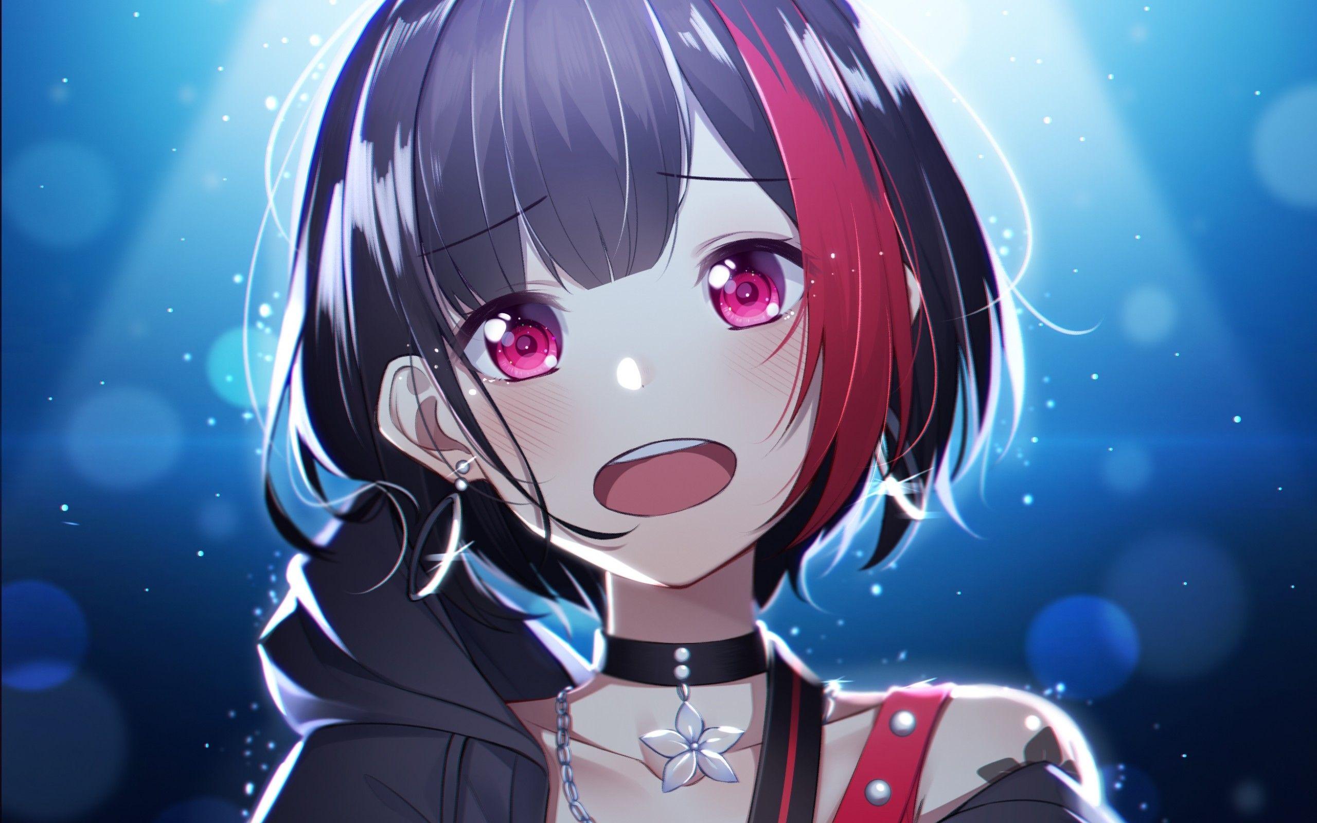 2560x1600 Download wallpaper Mitake Ran, manga, Afterglow, pink eyes, Haneoka Girls High School, BanG Dream for desktop with resolution 2560x1600. High Quality HD picture wallpaper