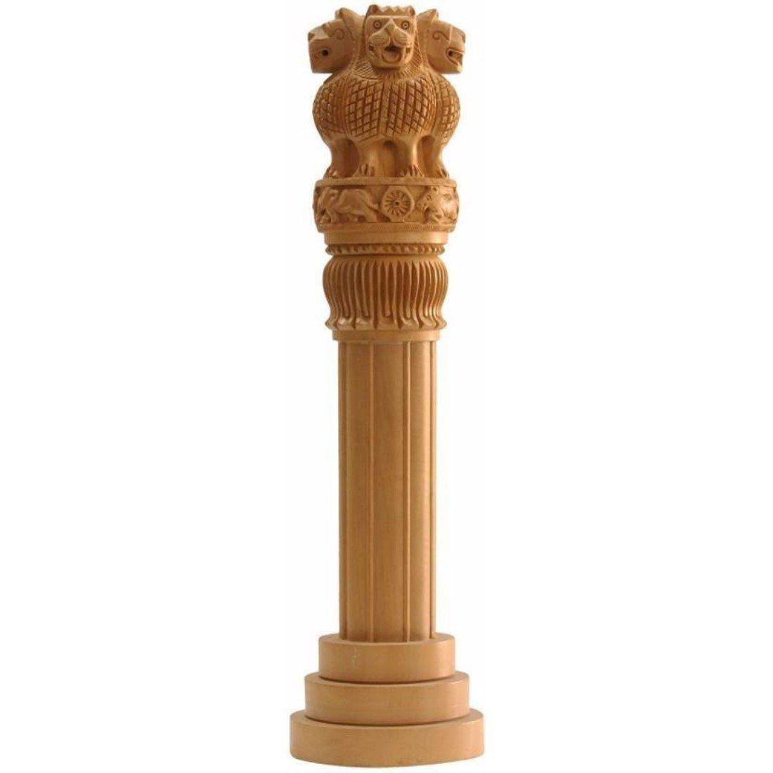 1100x1100 Buy Gopal's Creation Handcrafted Wooden Ashok Stambh Pillar, 10 inches Height (Brown) Online at Low Prices in India