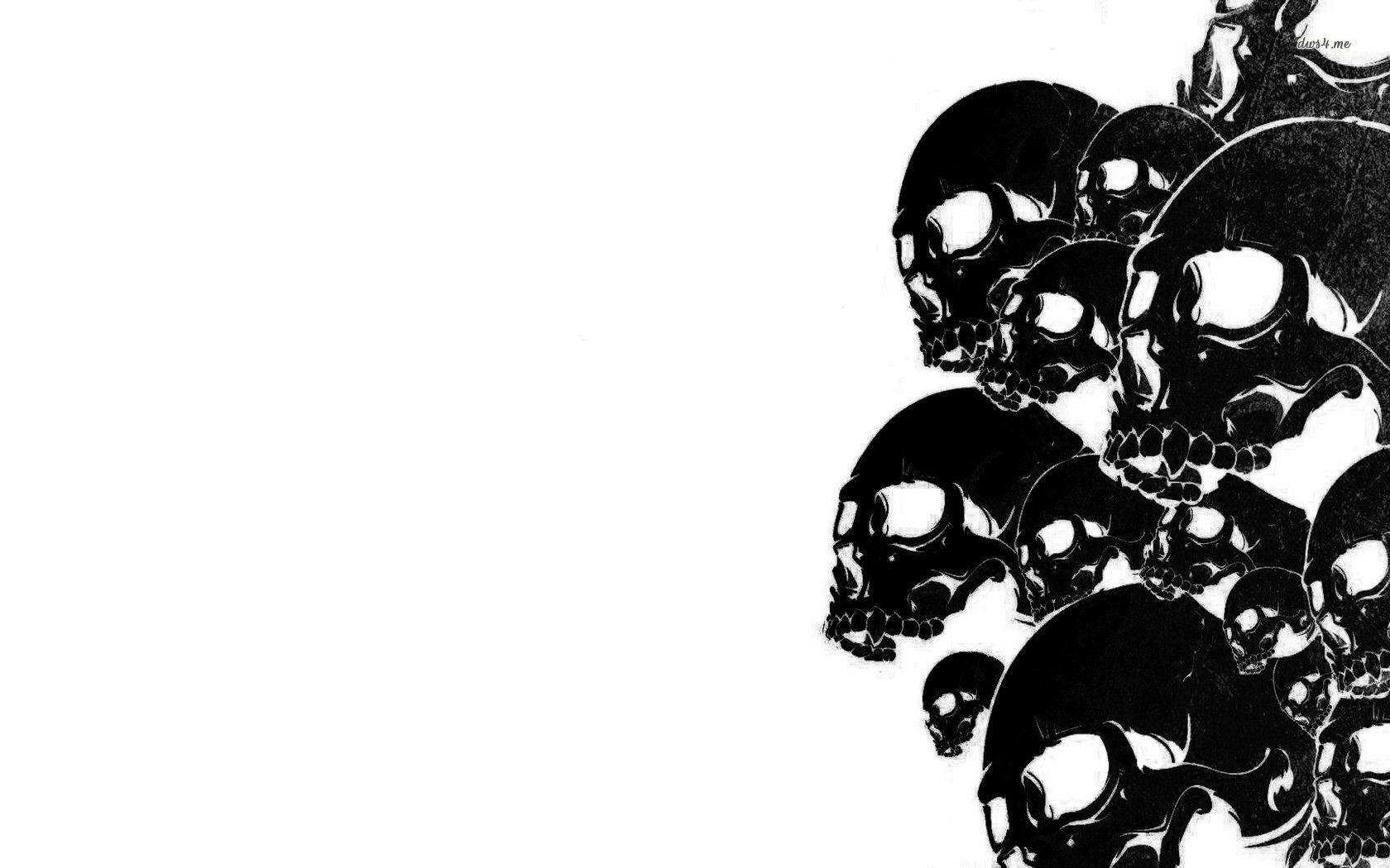 1680x1050 Black and white skulls wallpaper Art wallpaper