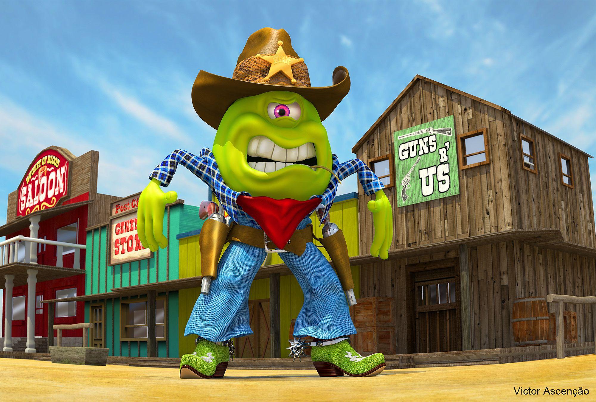 2000x1350 Cartoon Art: Alien Sheriff, Concept art, Illustrations