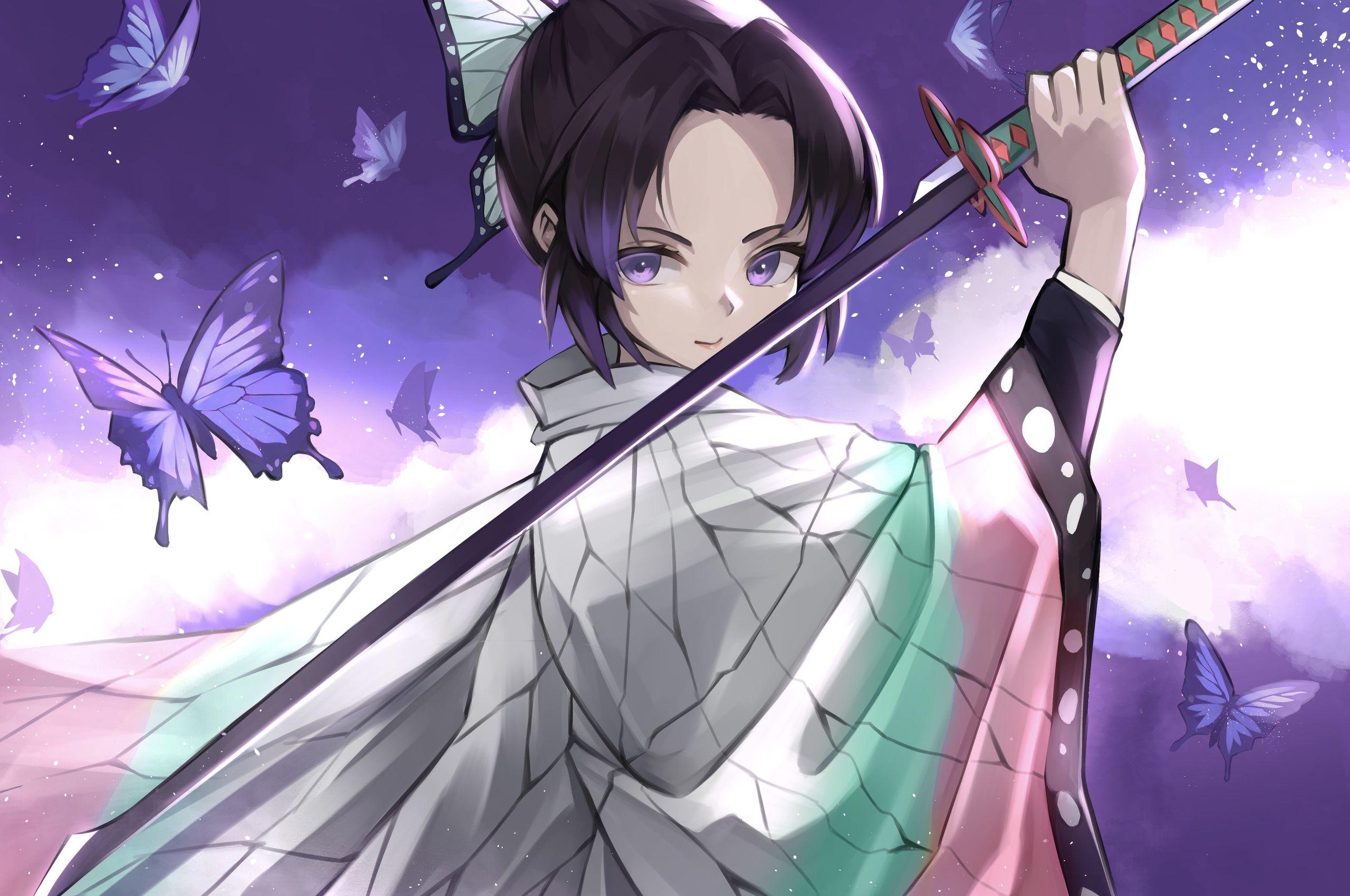 2560x1700 Demon Slayer Samurai Anime Girl 4k Chromebook Pixel HD 4k Wallpaper, Image, Background, Photo and Picture