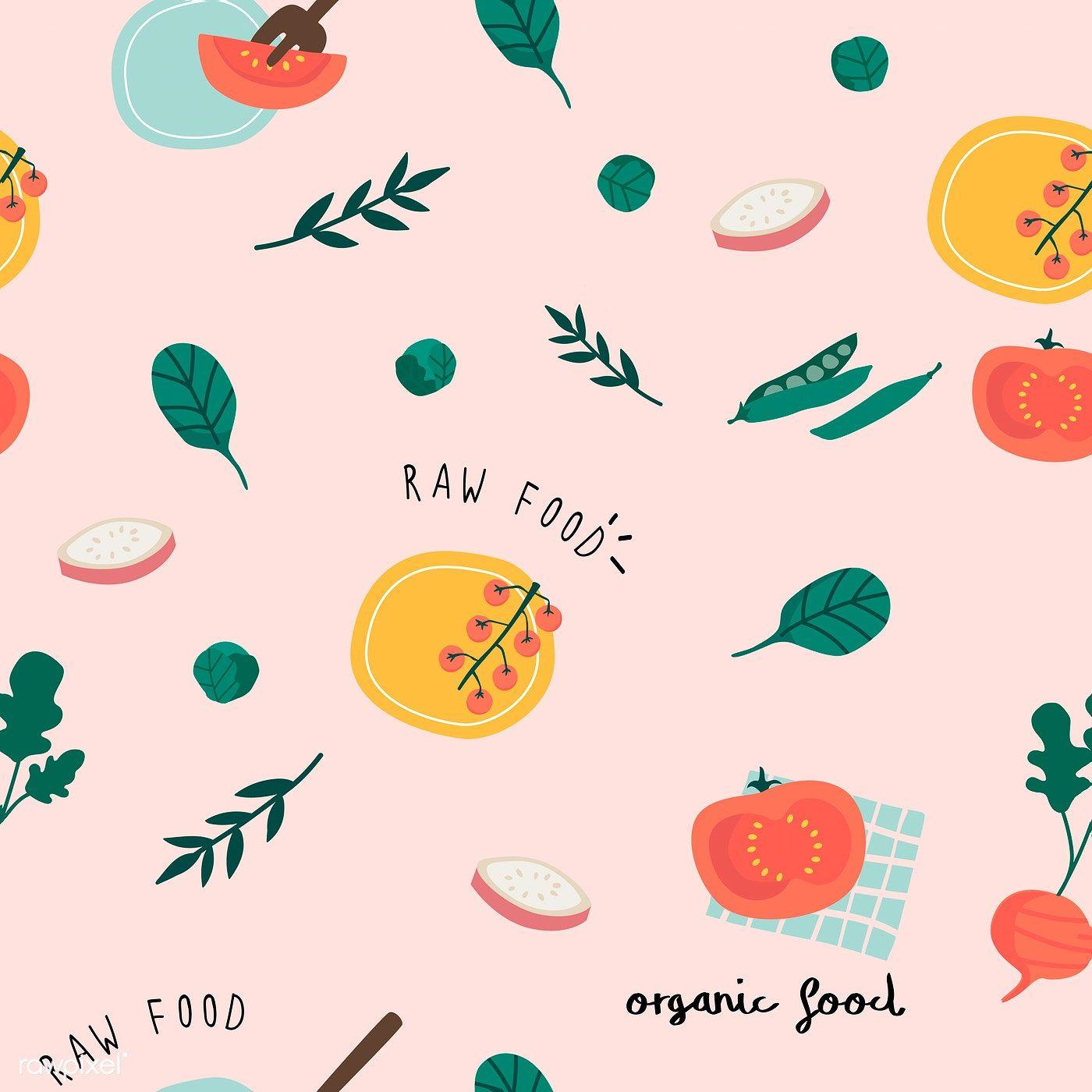 1400x1400 Healthy vegan seamless wallpaper vector. free image / filmful. Cool wallpaper patterns, Vegan design, Vector free