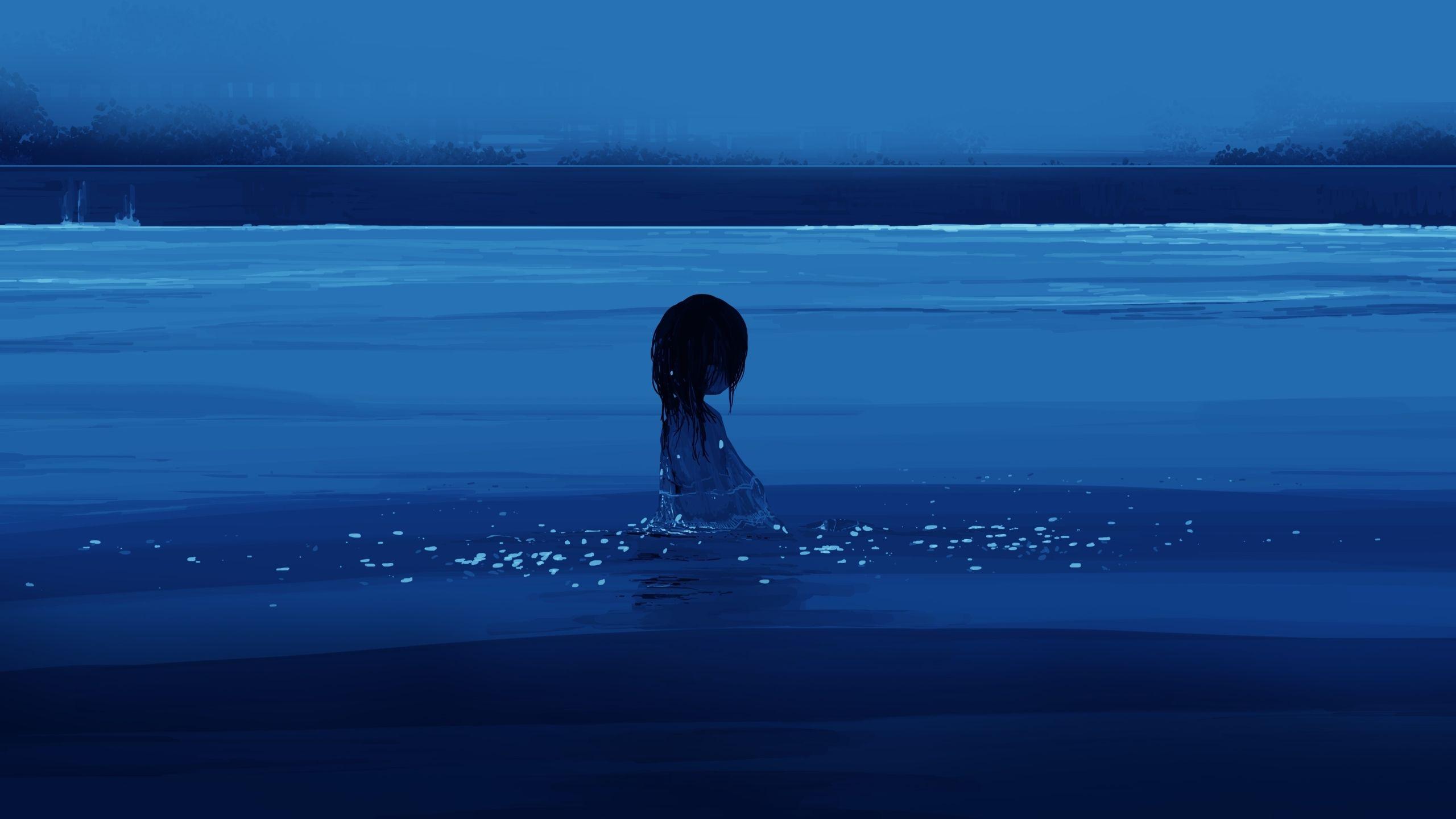 2560x1440 Anime Water 4k Wallpaper